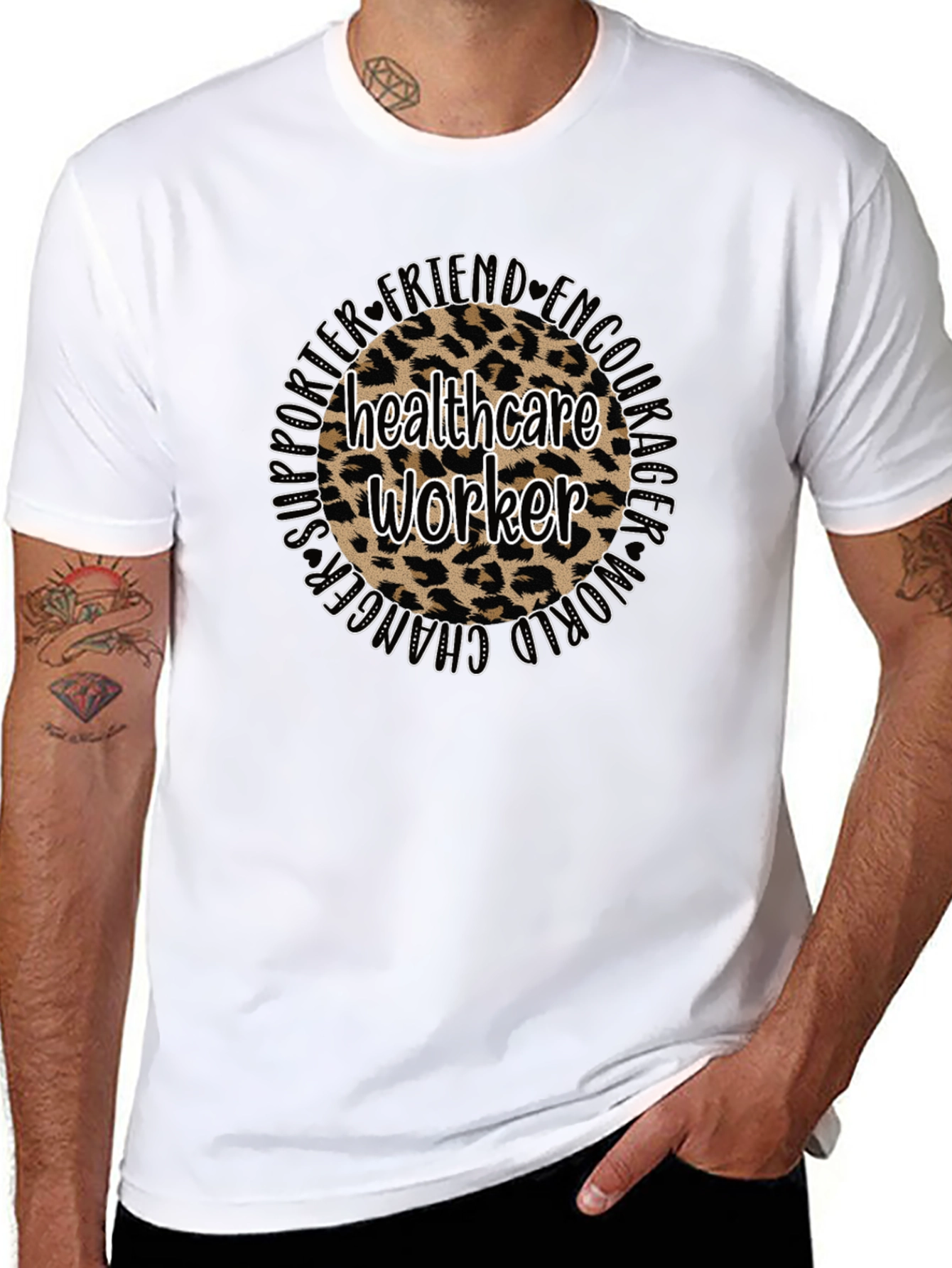 Healthcare Worker Leopard Print T-Shirt