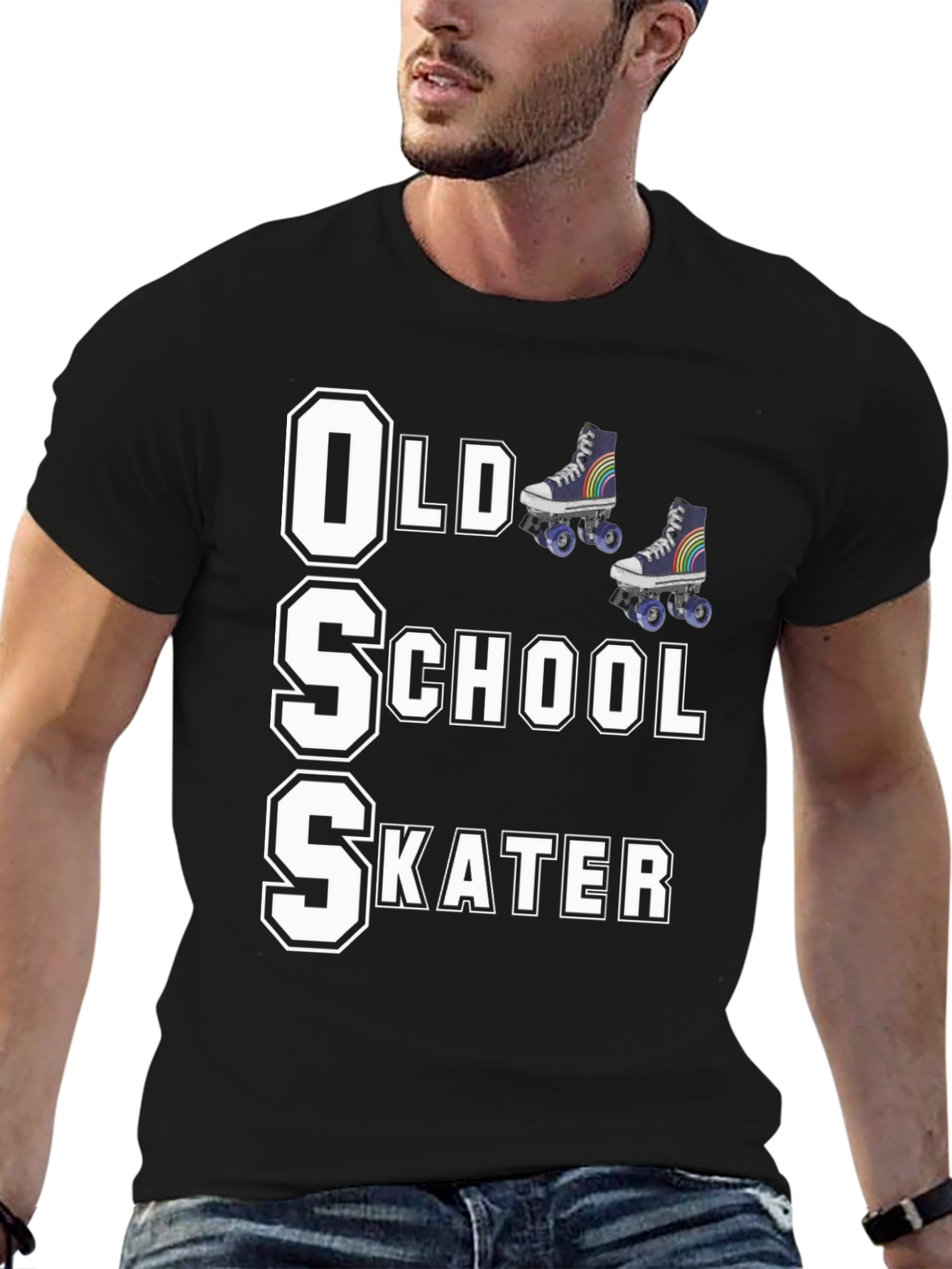 Old School Skater T-Shirt Retro Roller Skate Tee