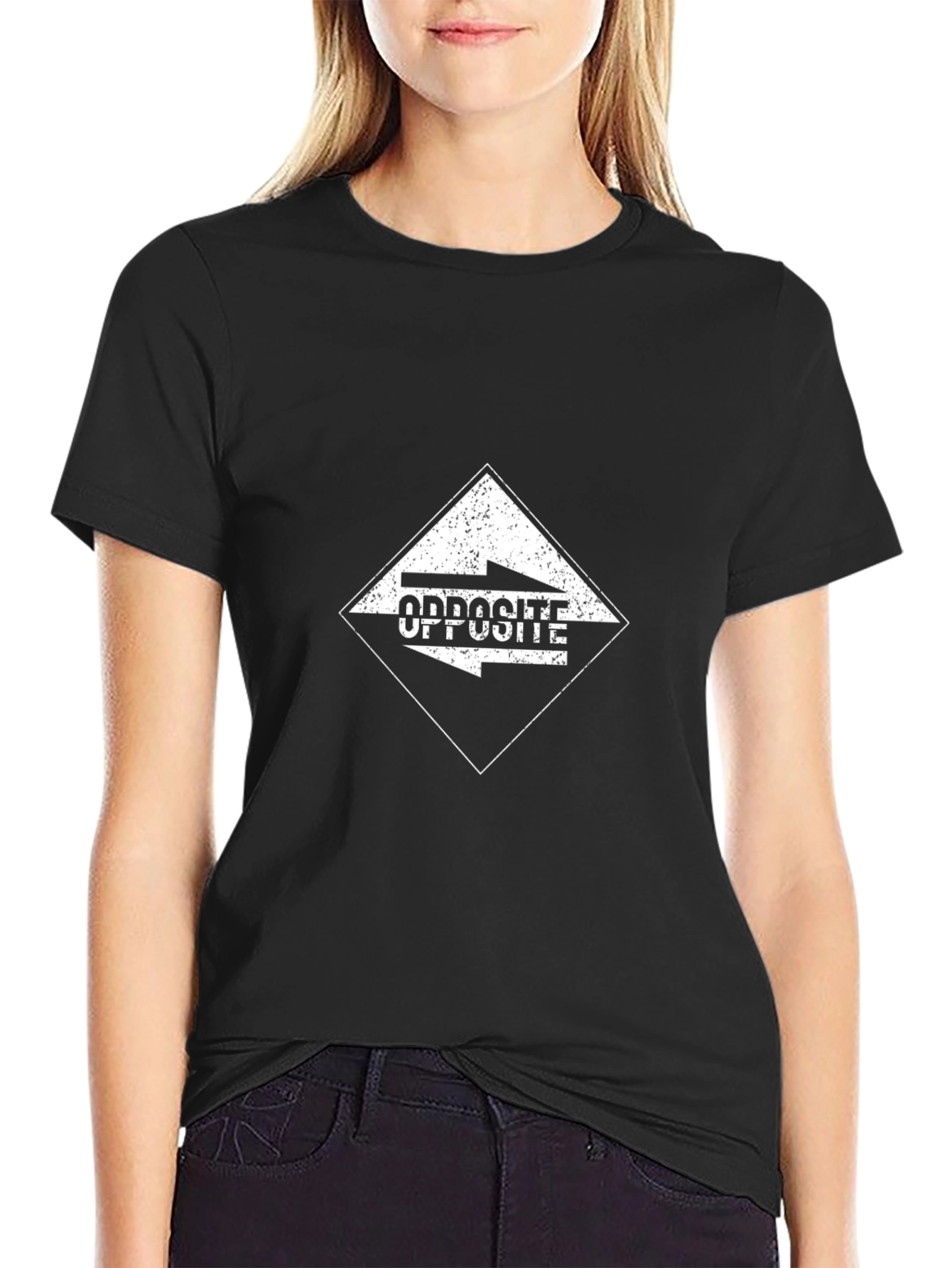Opposite Arrow Black Graphic Tee