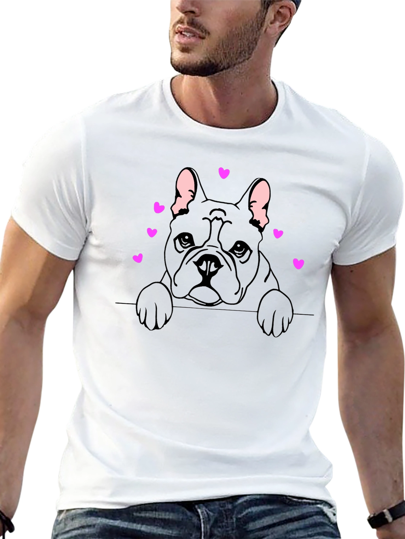 French Bulldog Heart T-Shirt - Cute Dog Lover Tee