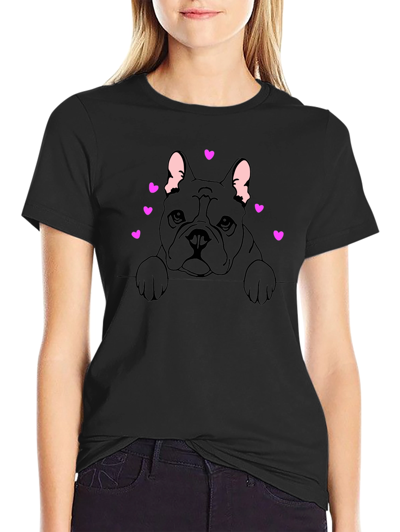 French Bulldog Heart T-Shirt - Cute Dog Lover Tee