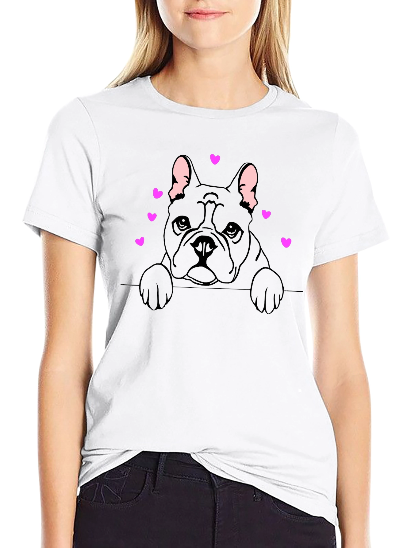 French Bulldog Heart T-Shirt - Cute Dog Lover Tee