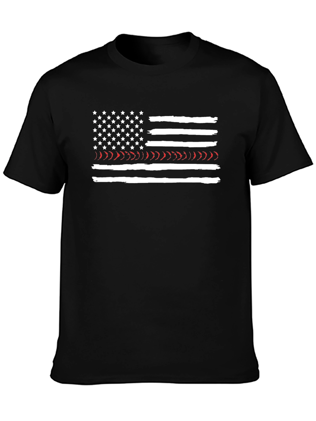Thin Red Line American Flag Graphic T-Shirt