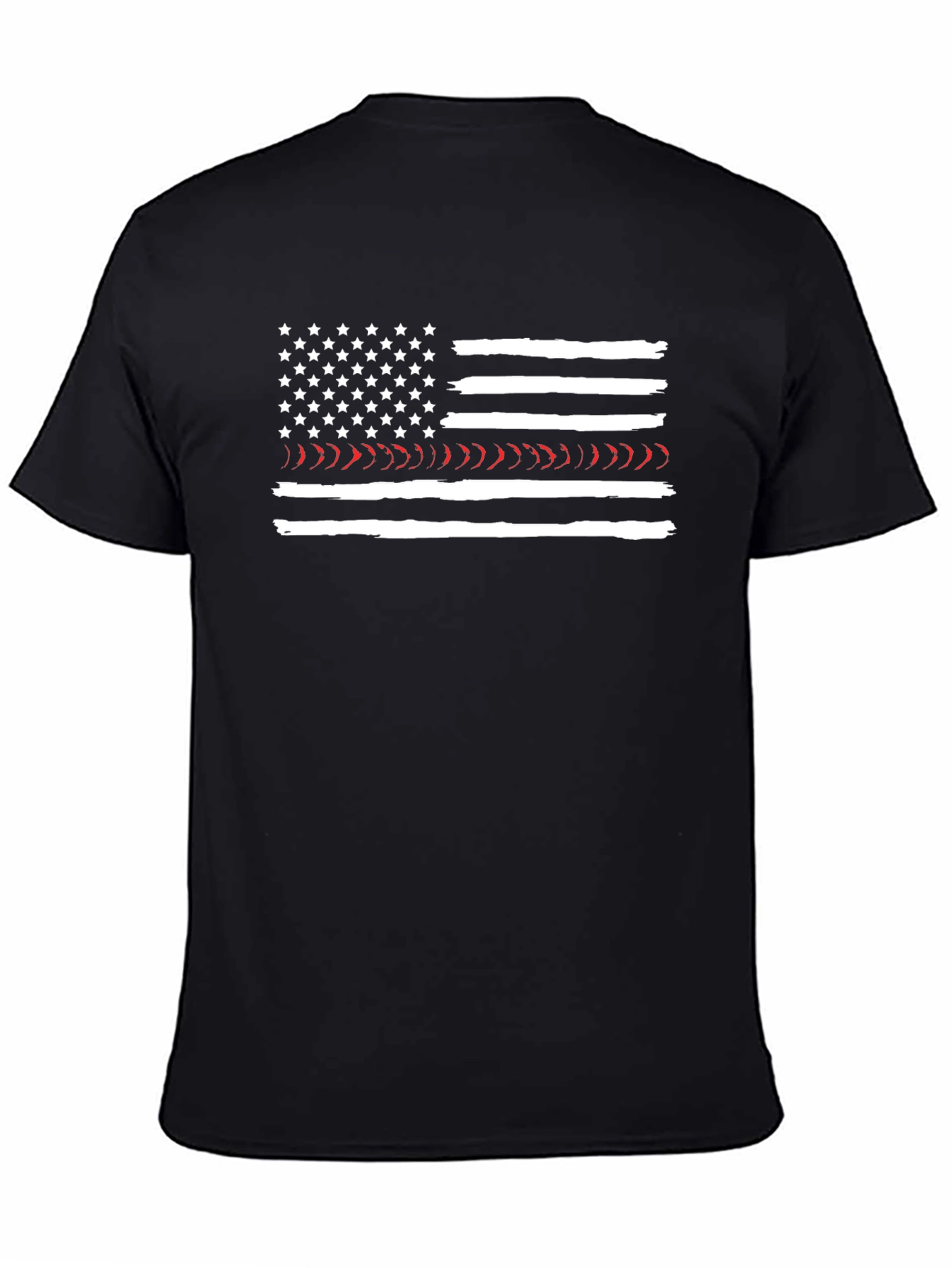 Thin Red Line American Flag Graphic T-Shirt