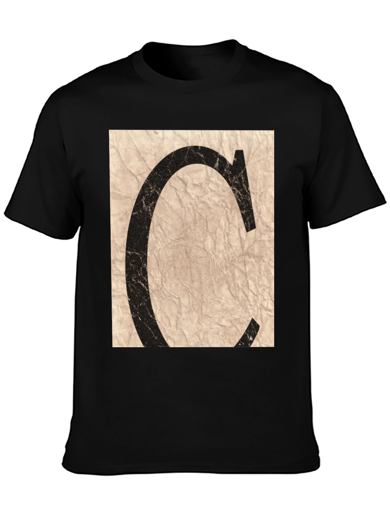 Letter C Graphic Black T-Shirt