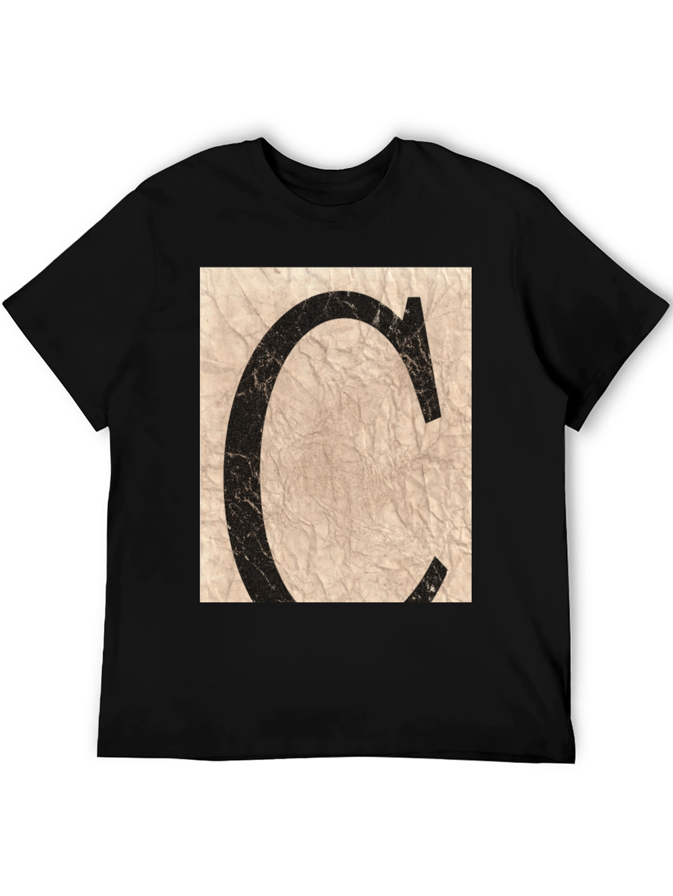 Letter C Graphic Black T-Shirt