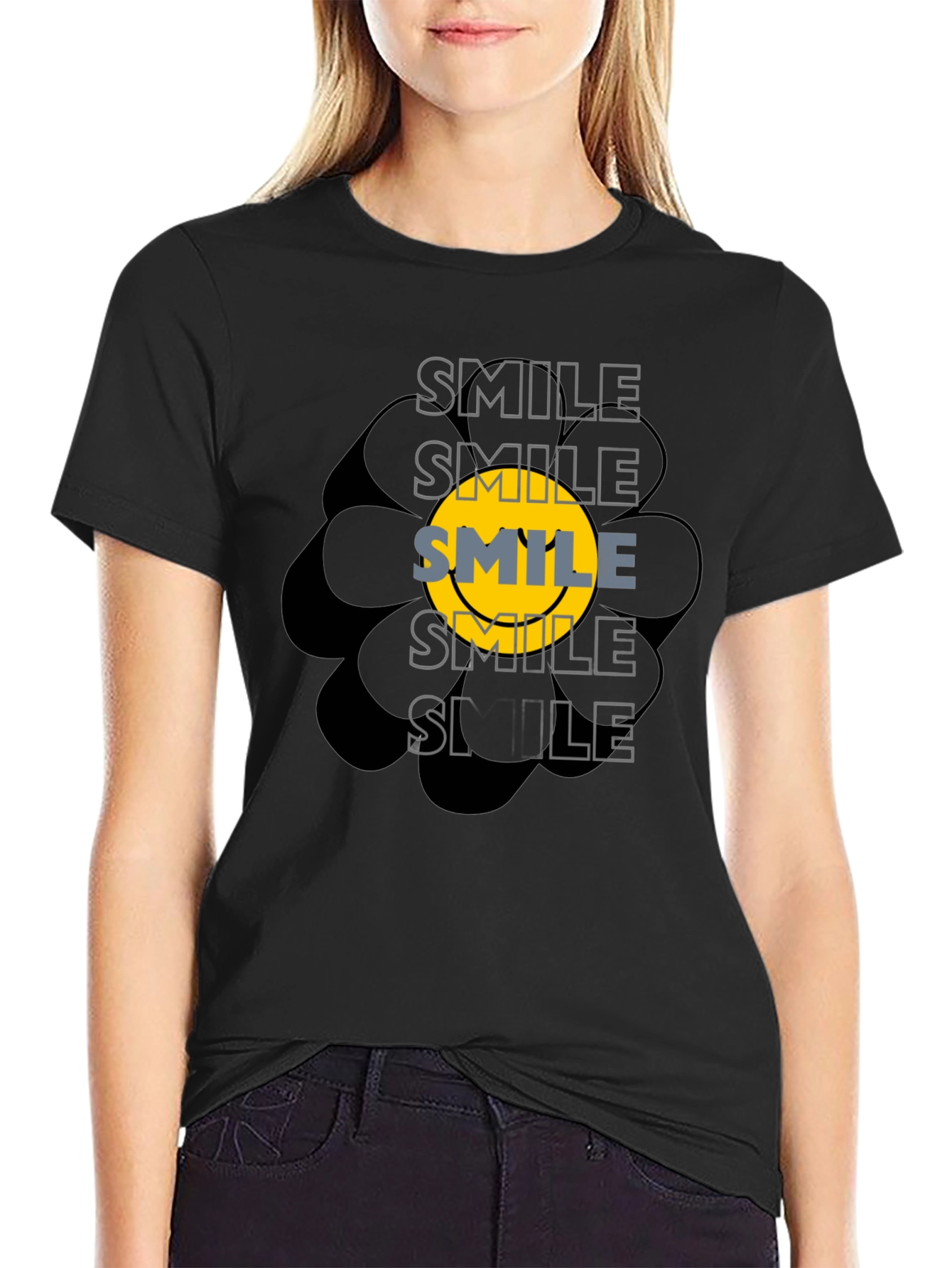 Smile Graphic Black T-Shirt