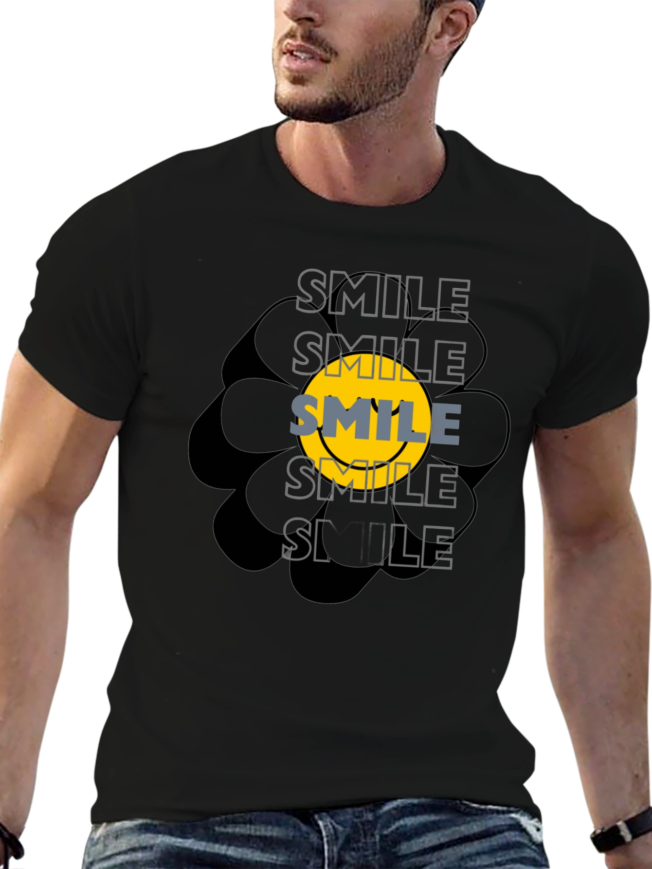 Smile Graphic Black T-Shirt
