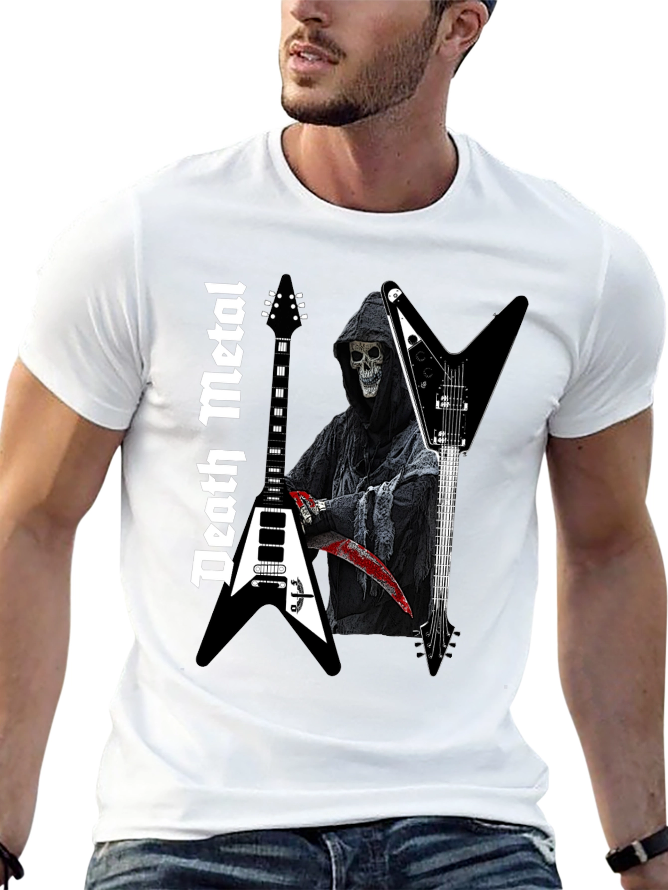 Death Metal Reaper Guitar T-Shirt