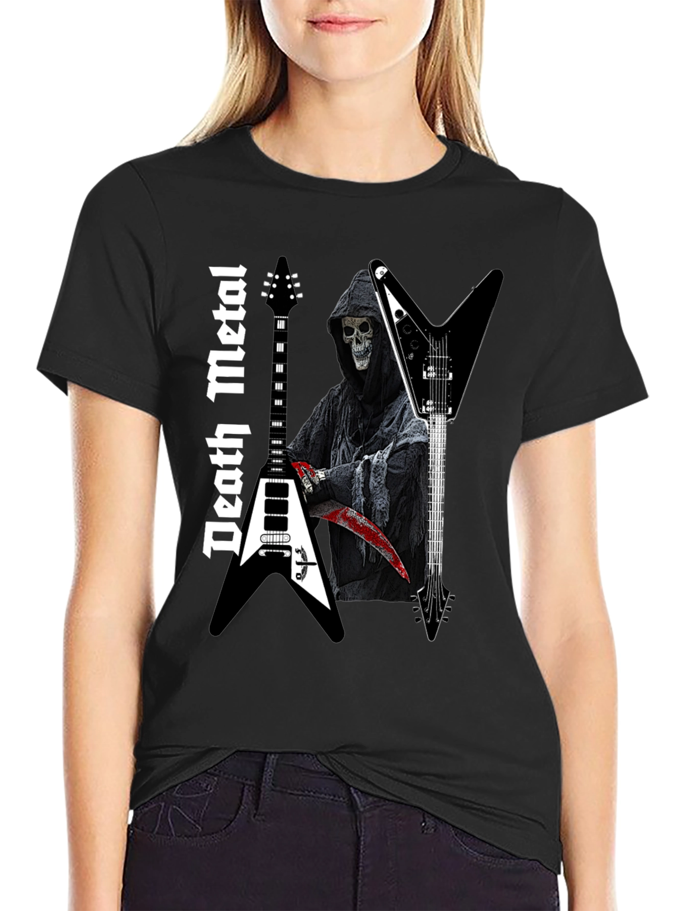 Death Metal Reaper Guitar T-Shirt