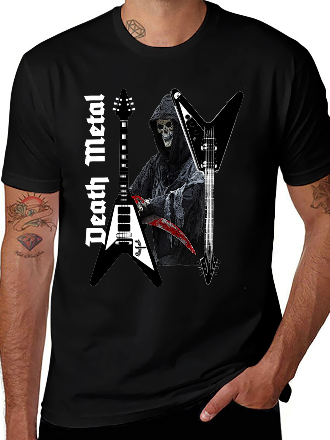 Death Metal Reaper Guitar T-Shirt