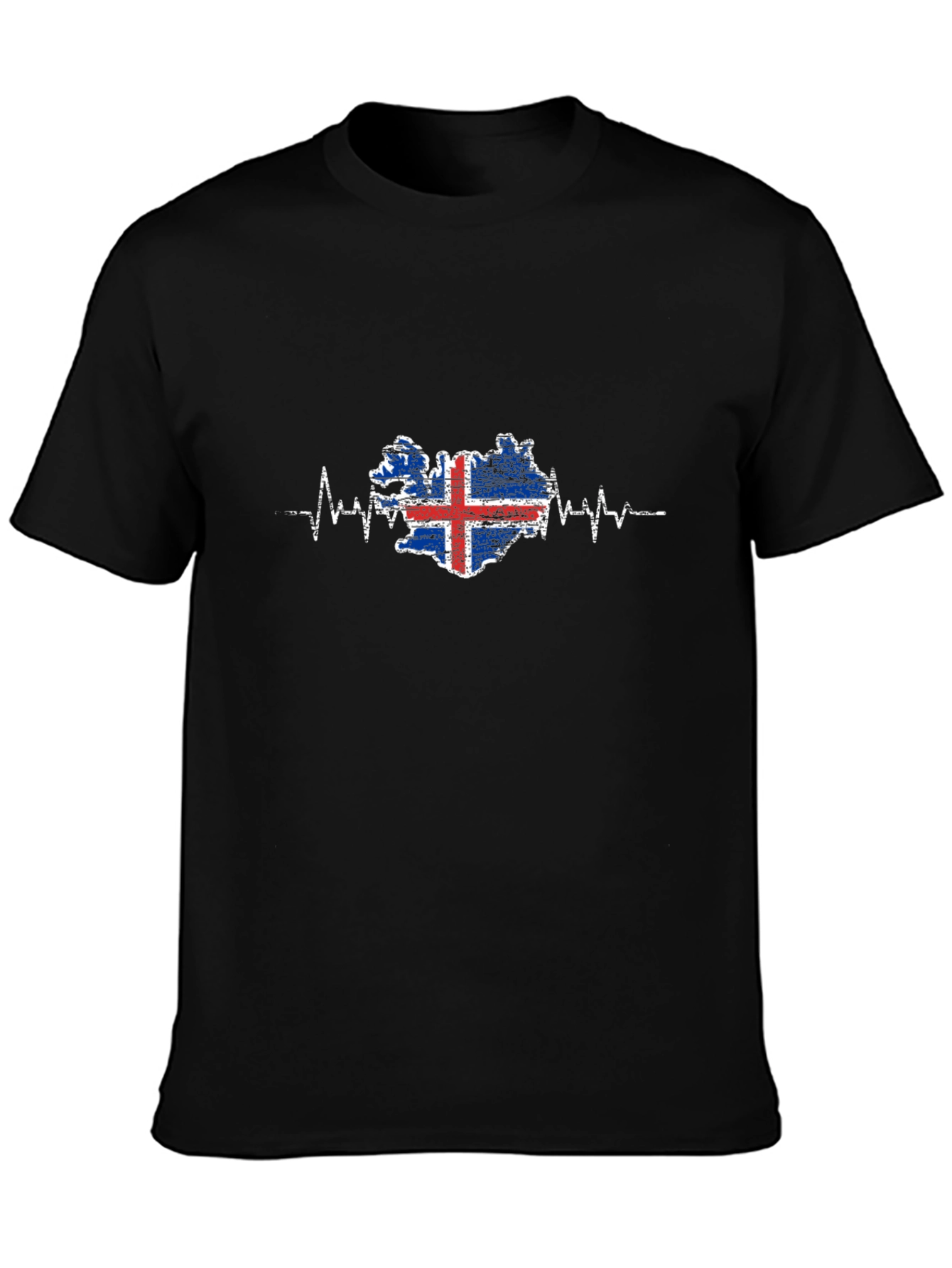Iceland Flag Heartbeat Graphic Tee