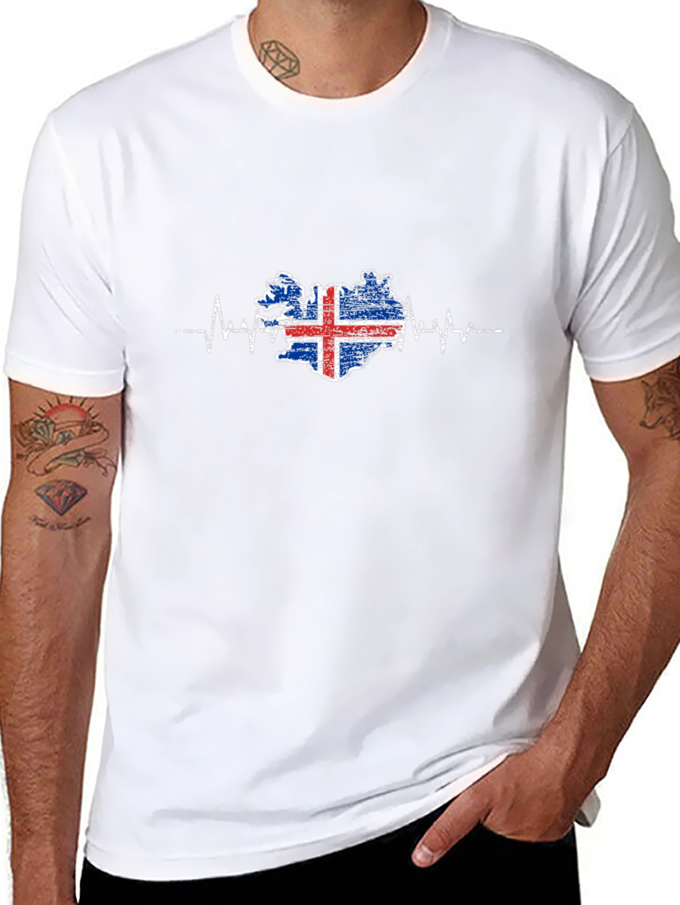 Iceland Flag Heartbeat Graphic Tee
