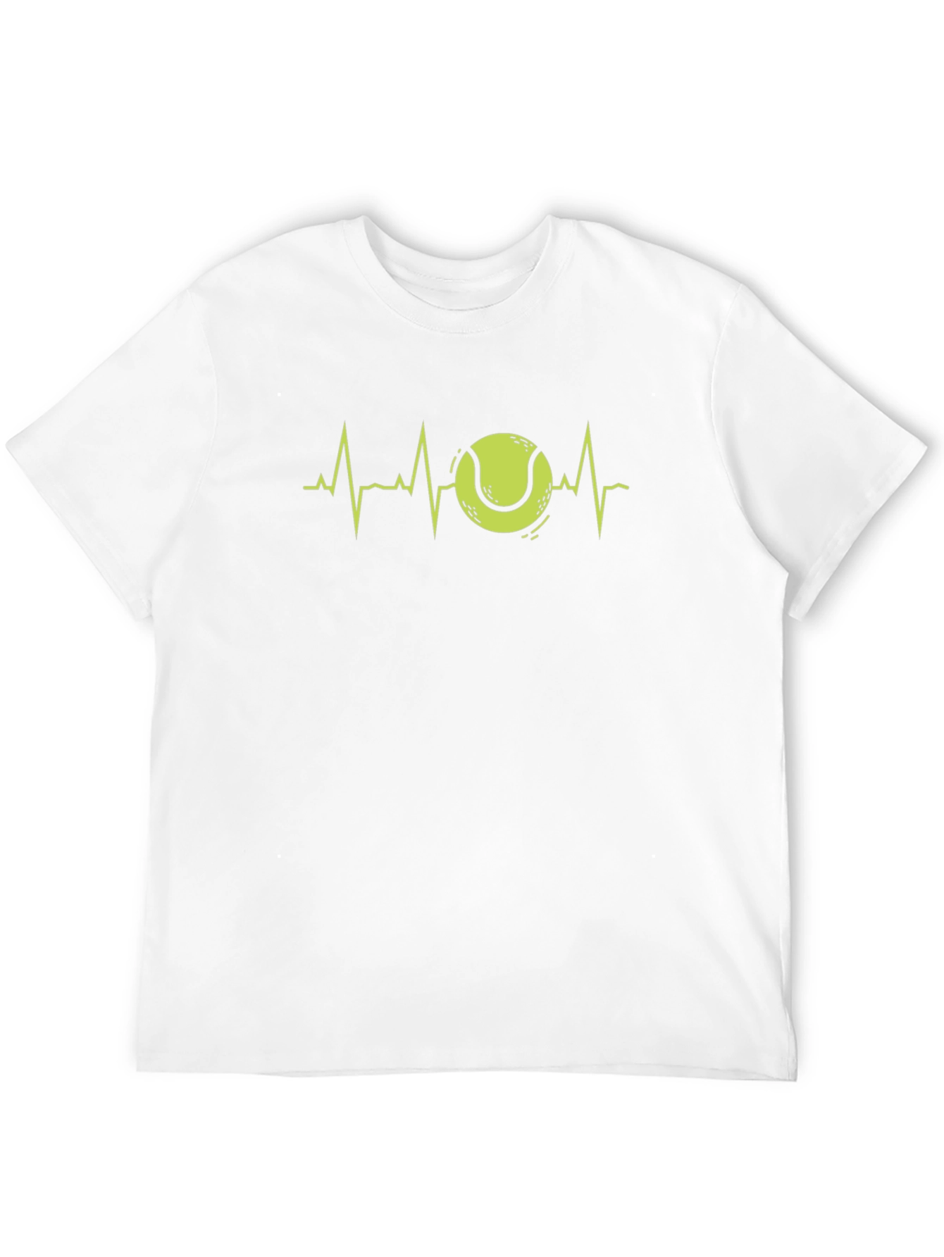Tennis Heartbeat Graphic Tee - Black Cotton Shirt