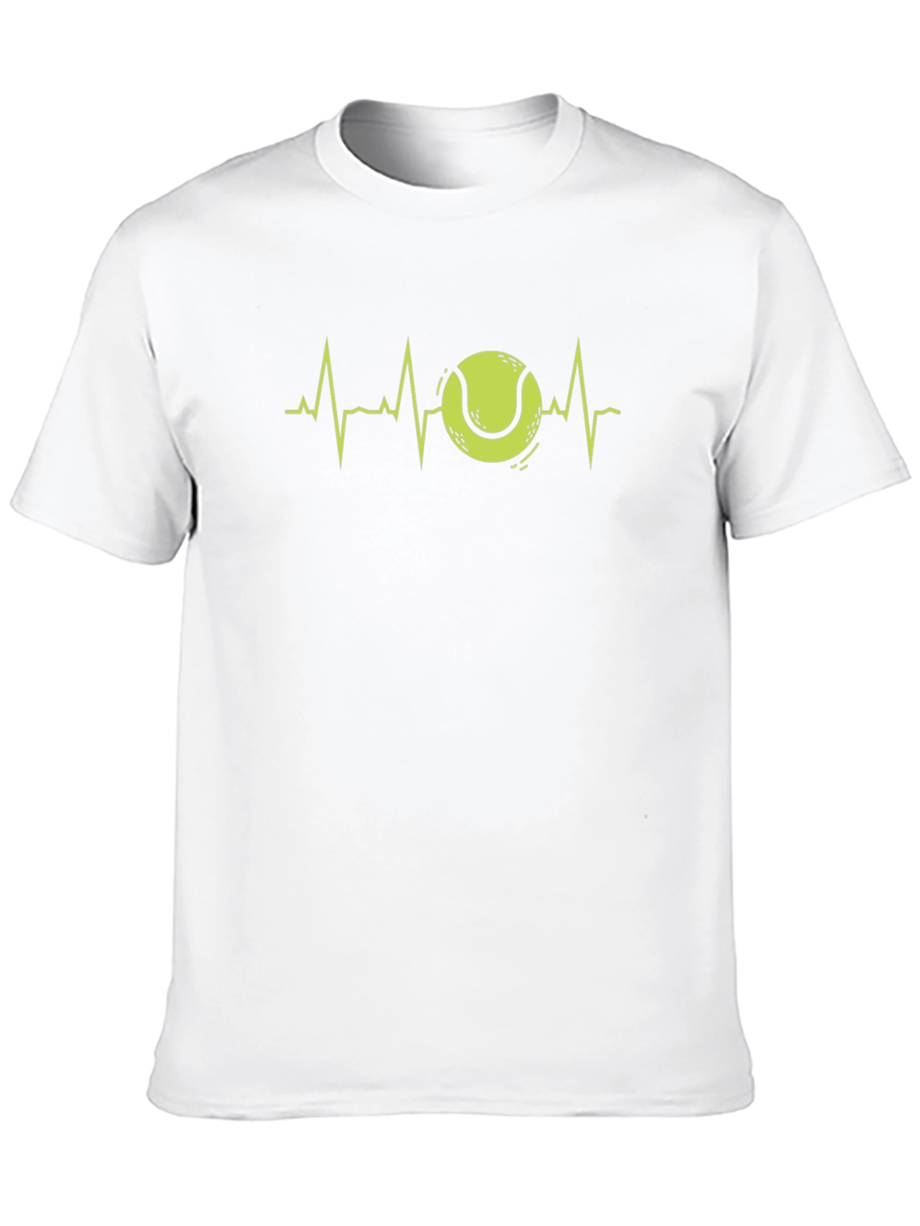 Tennis Heartbeat Graphic Tee - Black Cotton Shirt