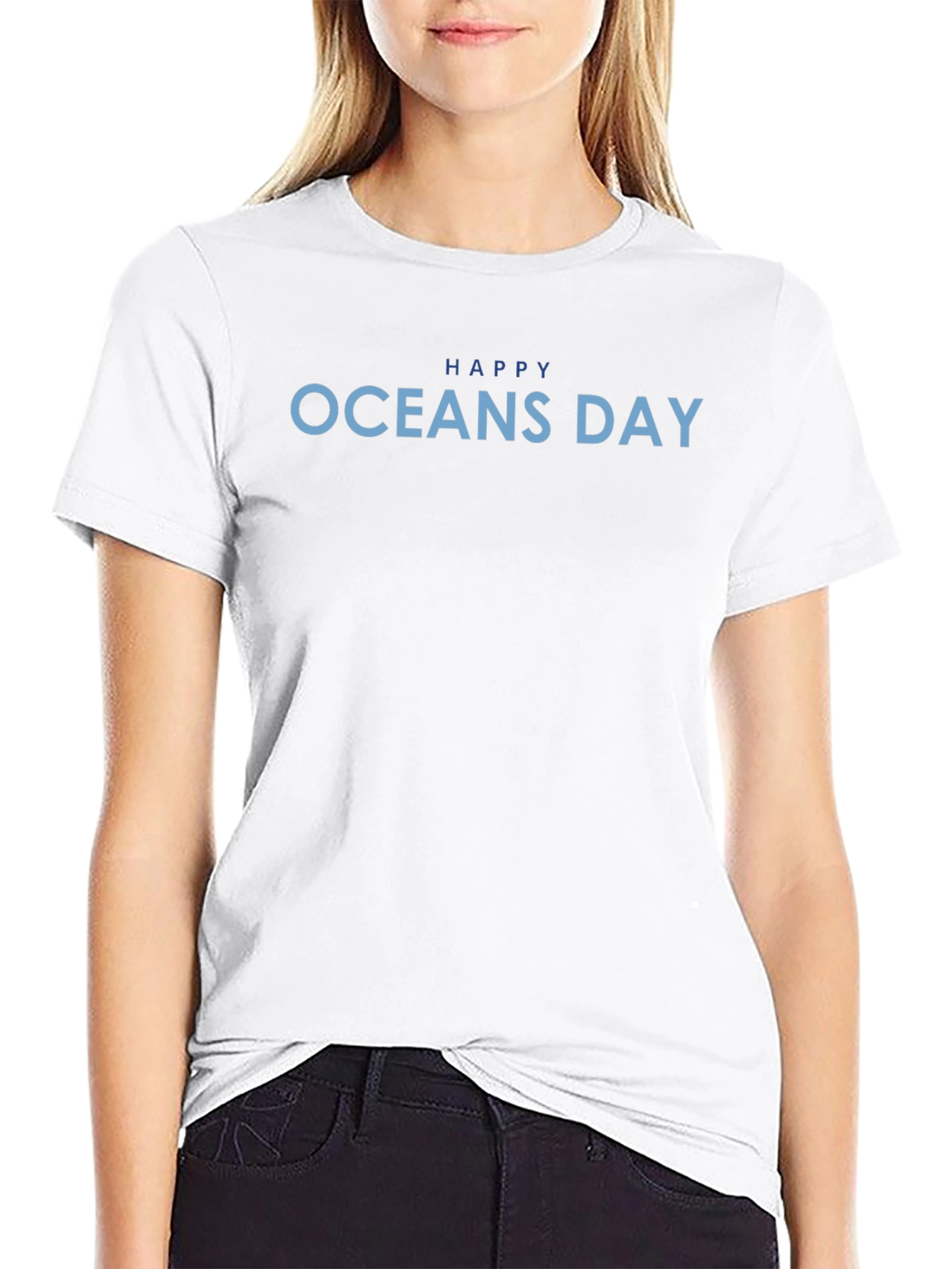 Happy Oceans Day Graphic Tee - Black Unisex T-Shirt