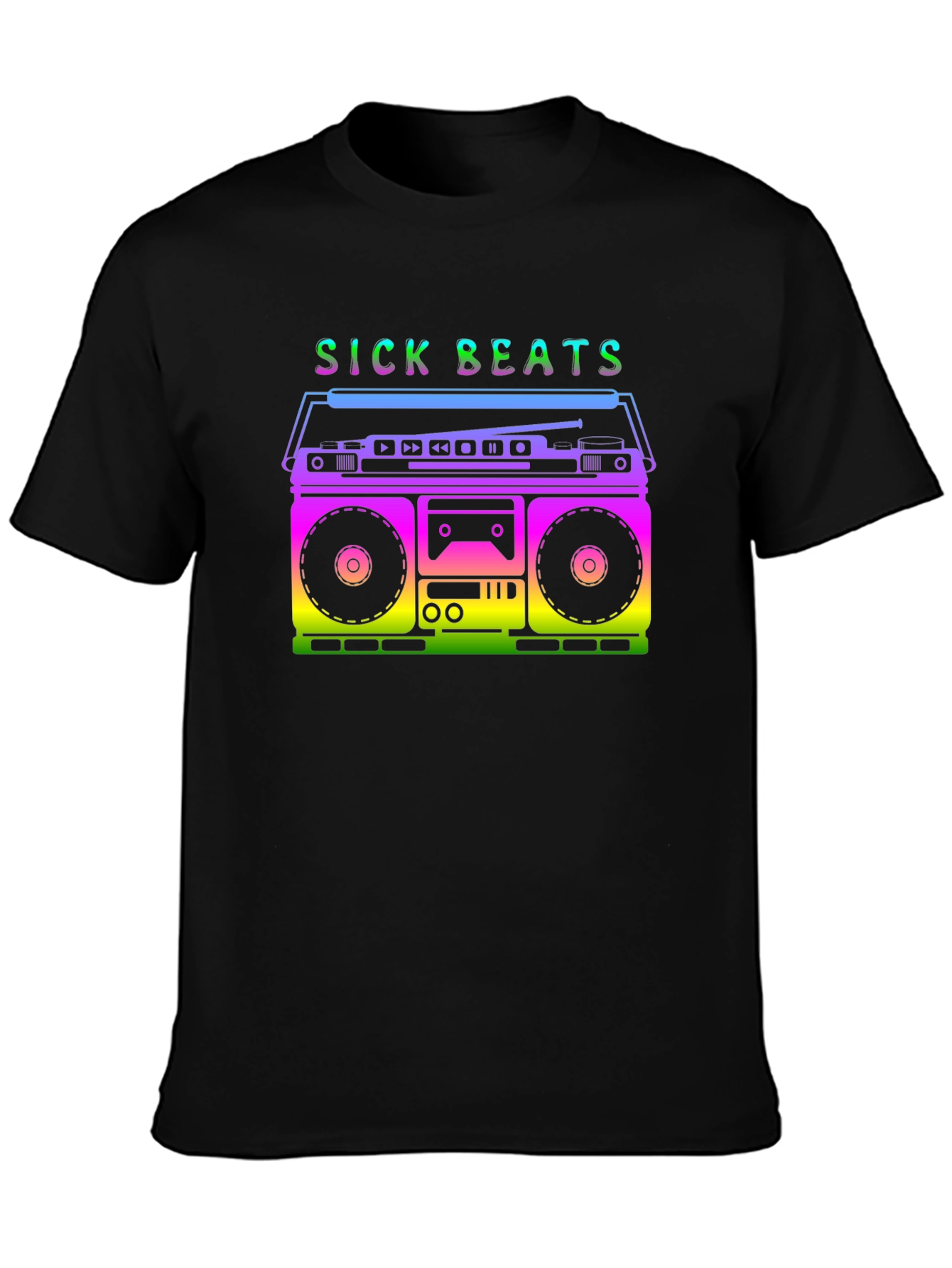 Retro Boombox Sick Beats Graphic T-Shirt