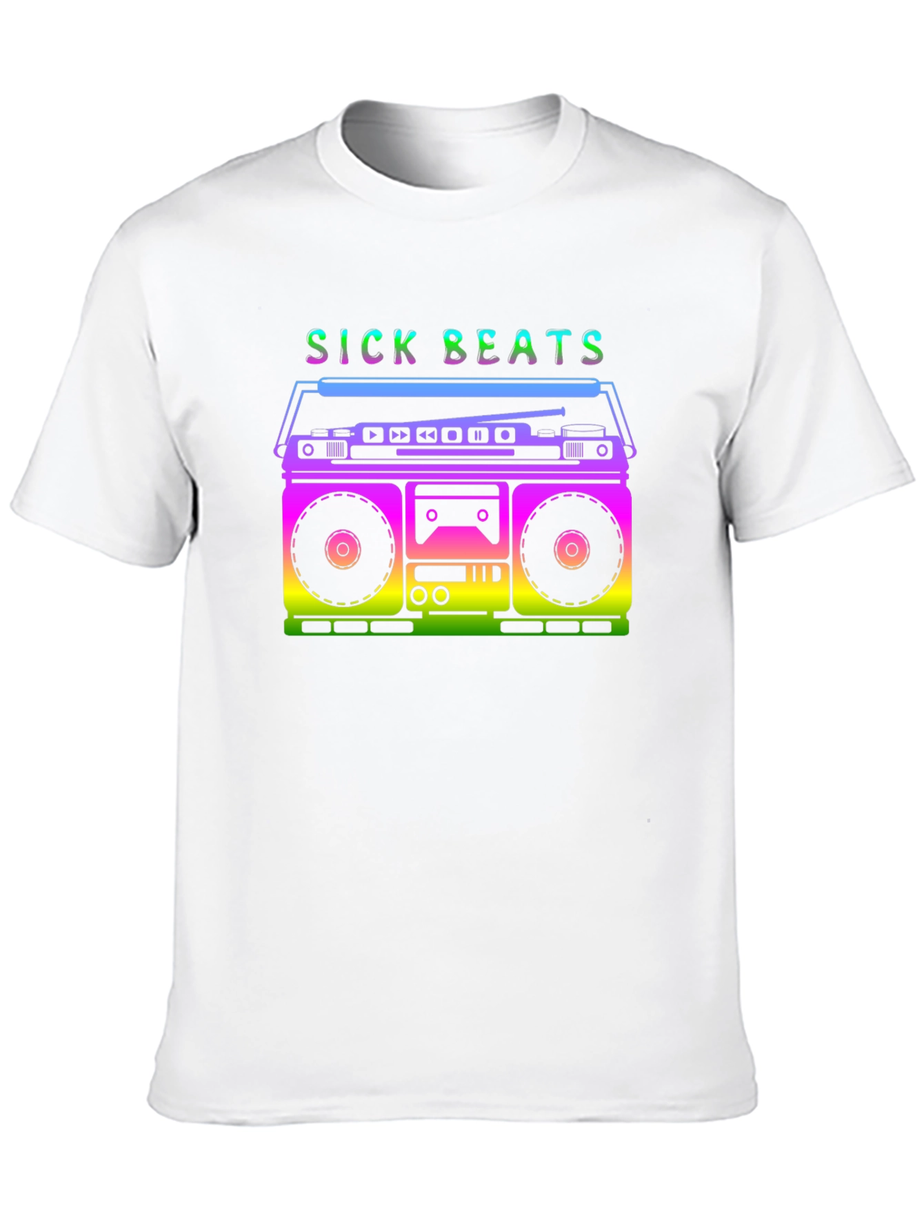 Retro Boombox Sick Beats Graphic T-Shirt