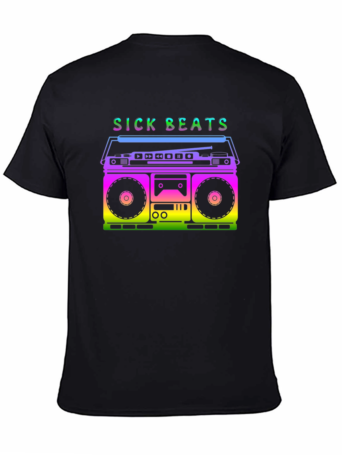 Retro Boombox Sick Beats Graphic T-Shirt
