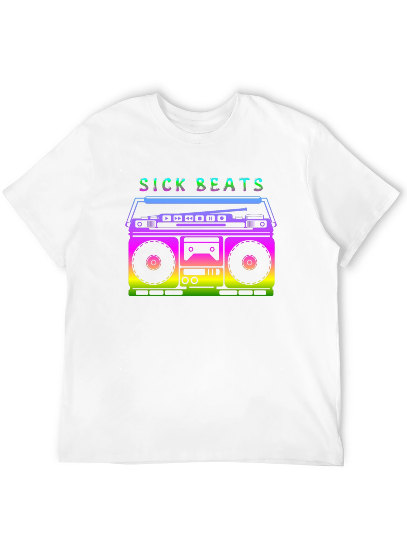 Retro Boombox Sick Beats Graphic T-Shirt