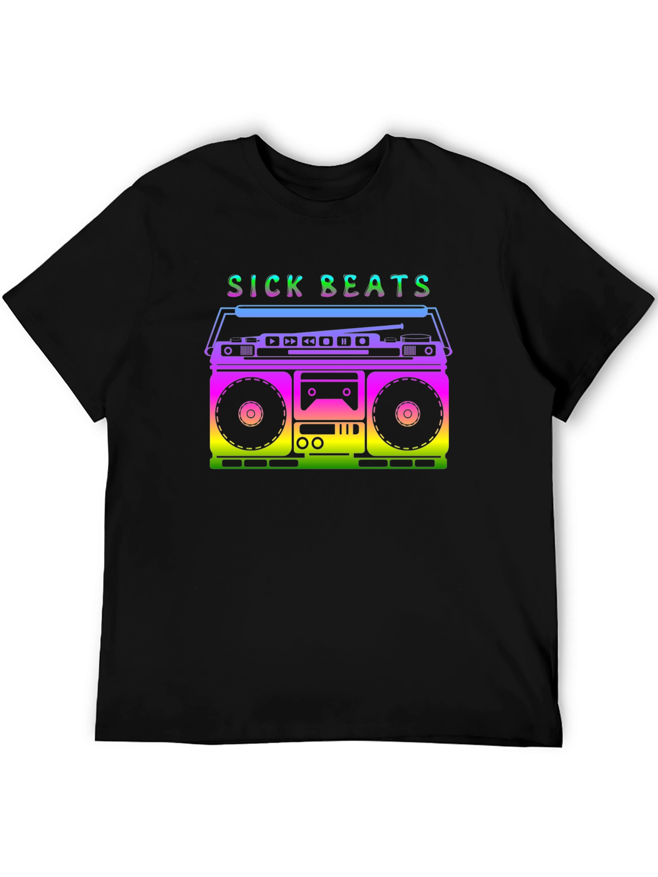 Retro Boombox Sick Beats Graphic T-Shirt