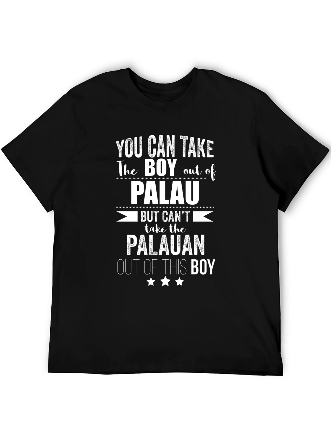 Palau Boy T-Shirt - Black Crew Neck Graphic Tee