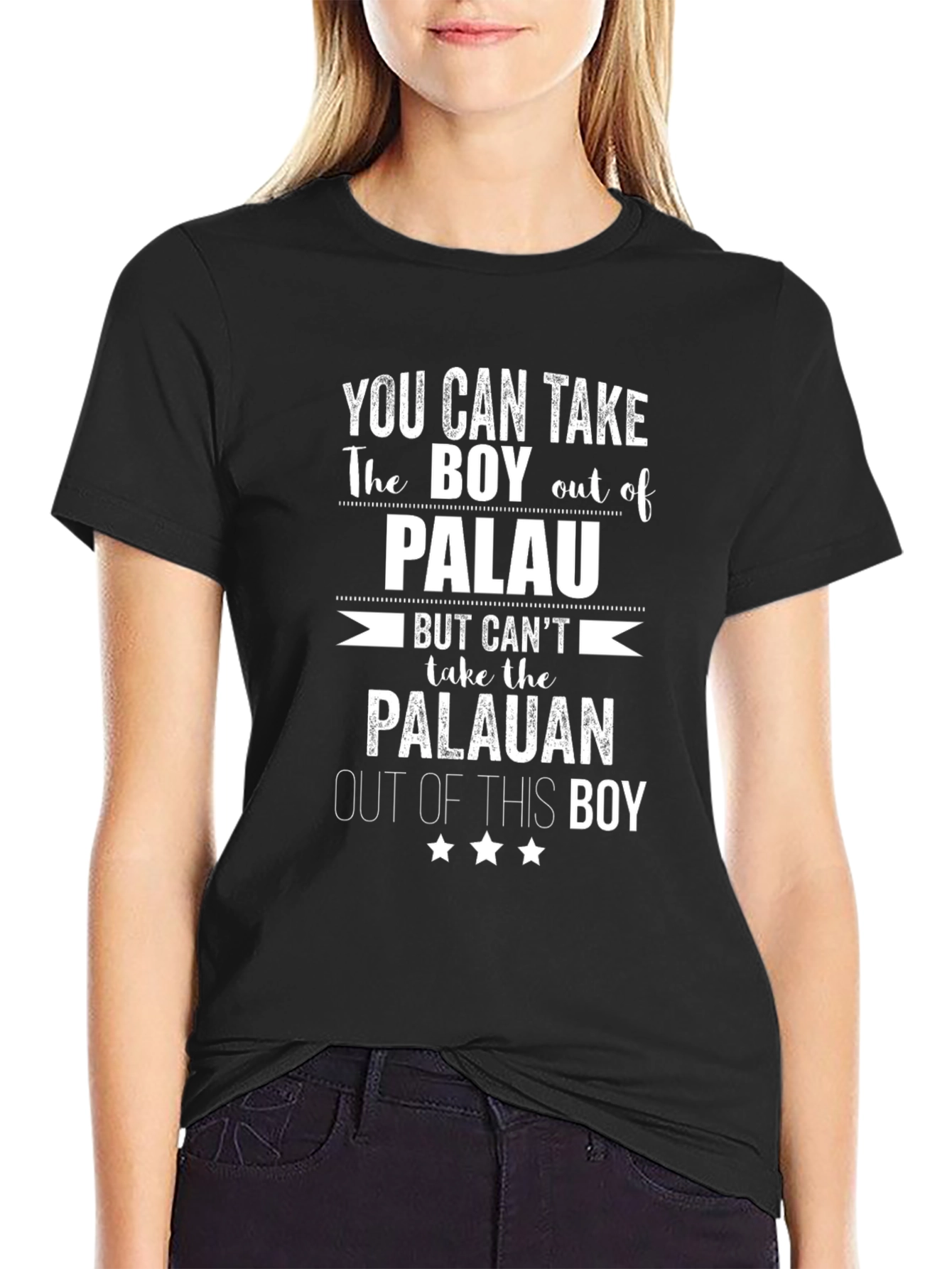 Palau Boy T-Shirt - Black Crew Neck Graphic Tee