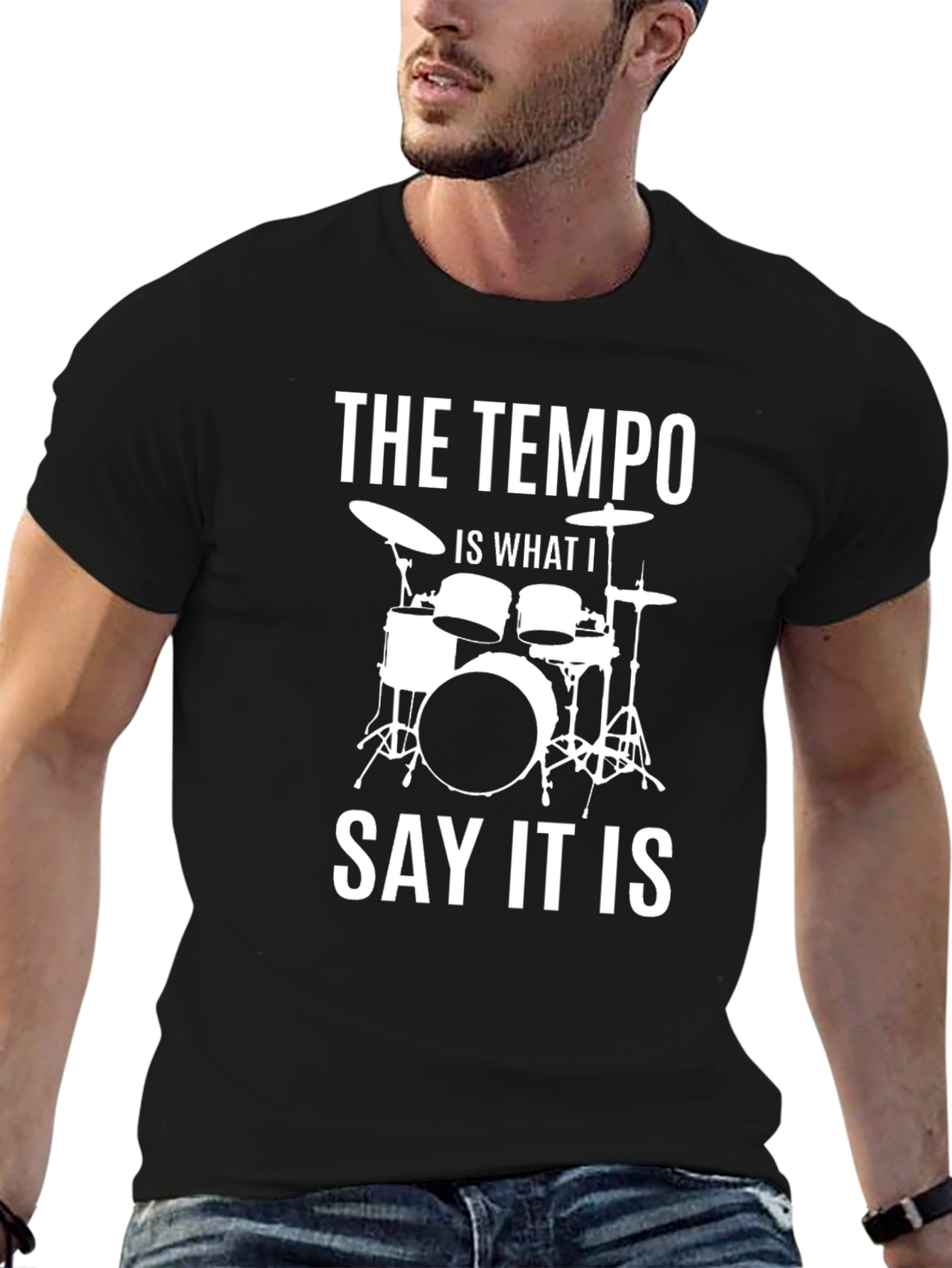 Tempo Drummer Graphic Tee - Music Lover T-Shirt