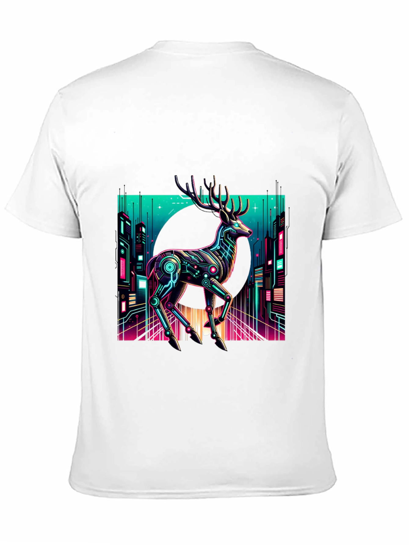 Cyberpunk Deer Graphic Tee - Black