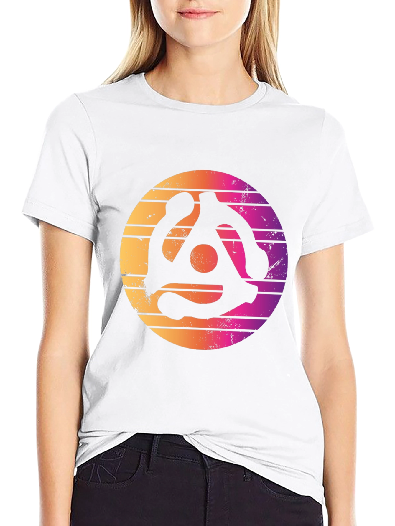 Retro Vinyl Record Adapter Graphic T-Shirt