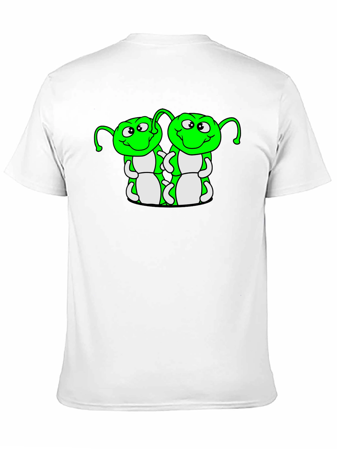 Cartoon Caterpillar Graphic T-Shirt - Black
