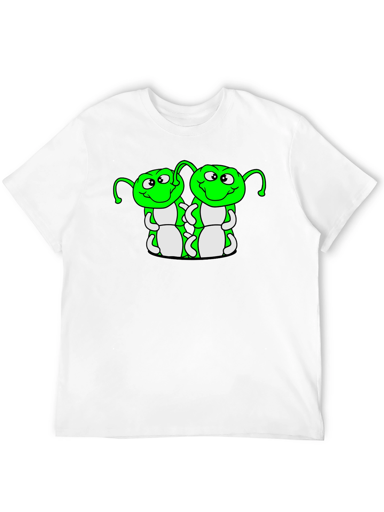 Cartoon Caterpillar Graphic T-Shirt - Black