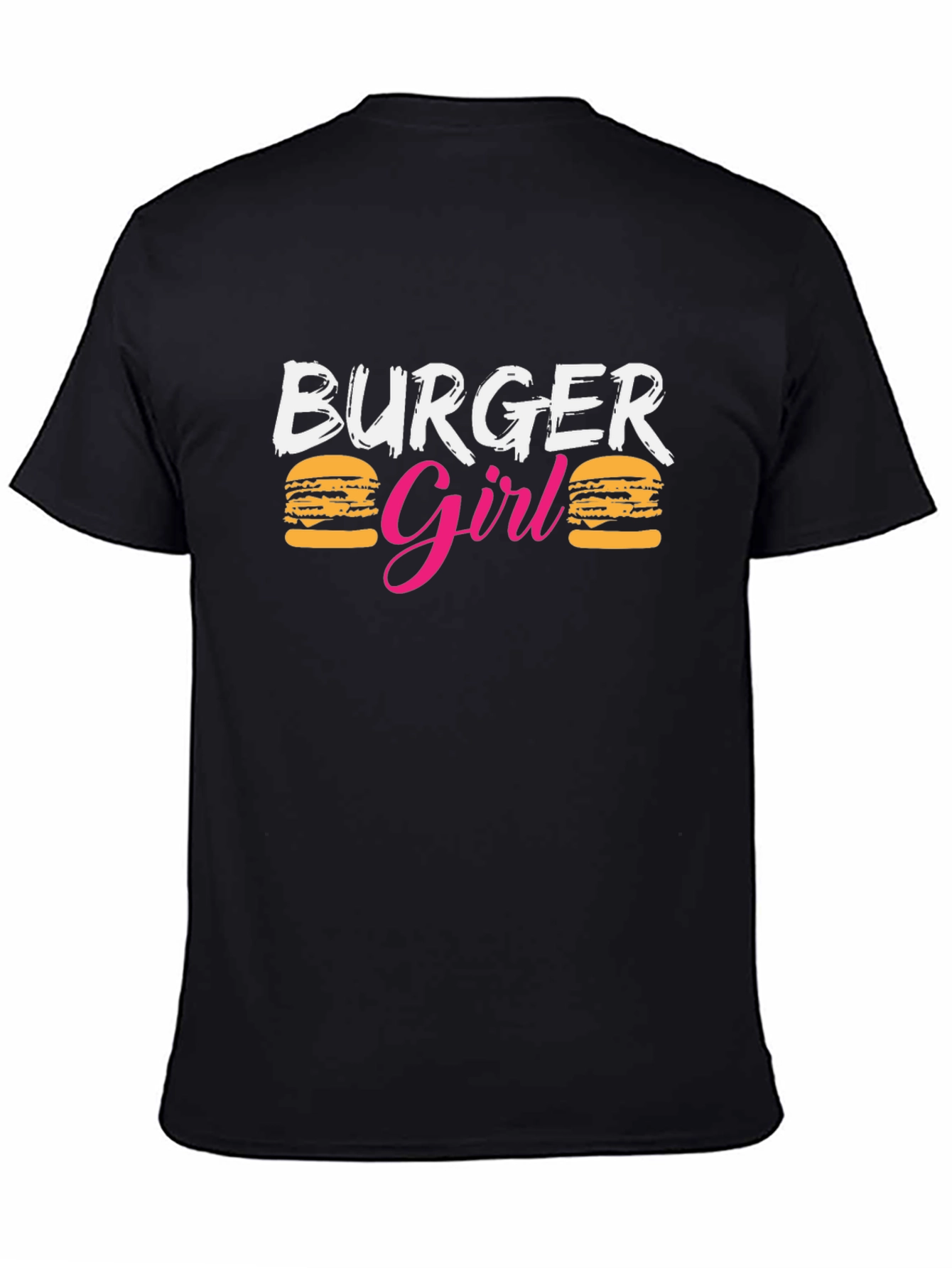 Burger Girl Graphic Print Crew Neck T-Shirt
