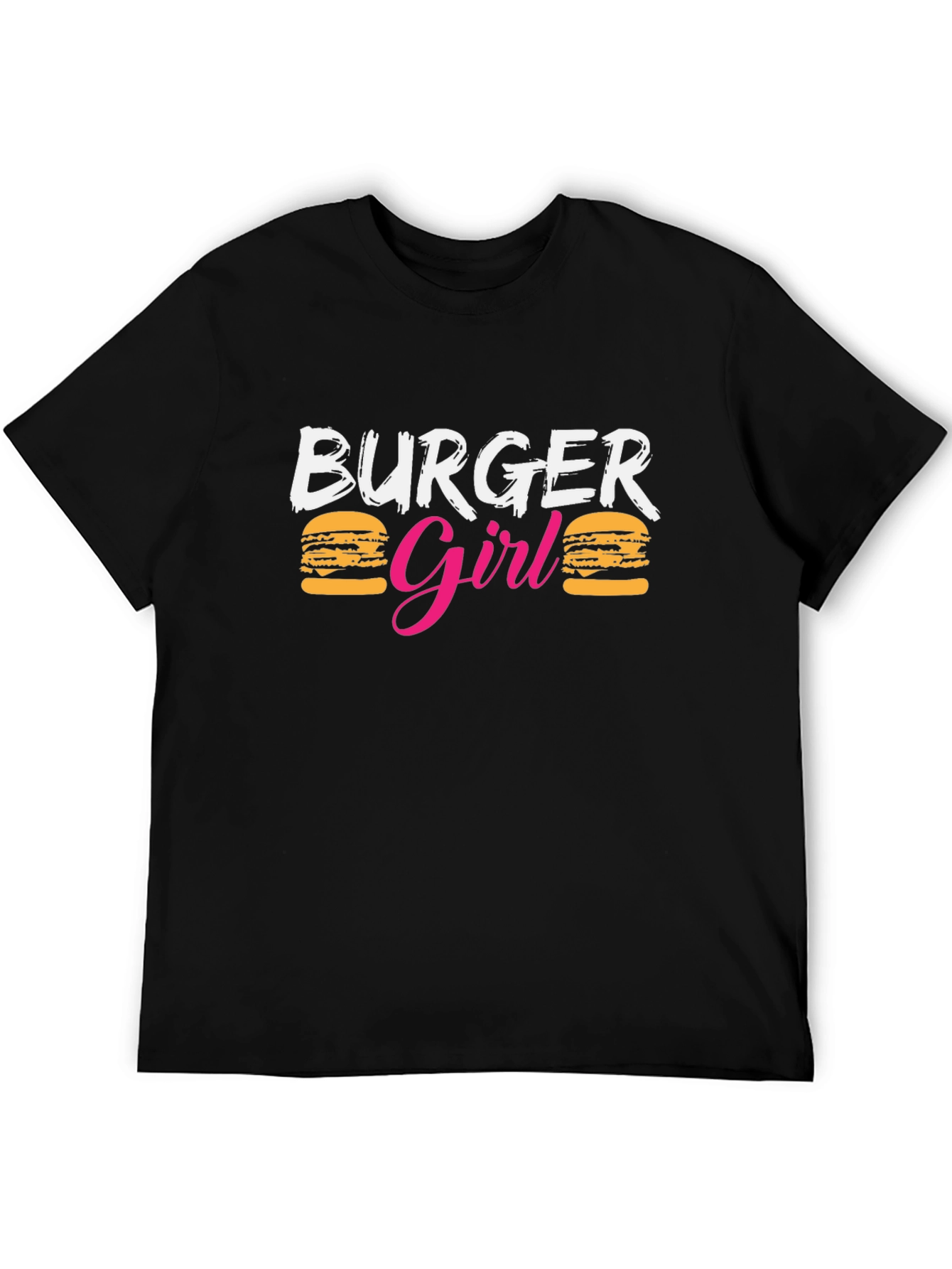 Burger Girl Graphic Print Crew Neck T-Shirt