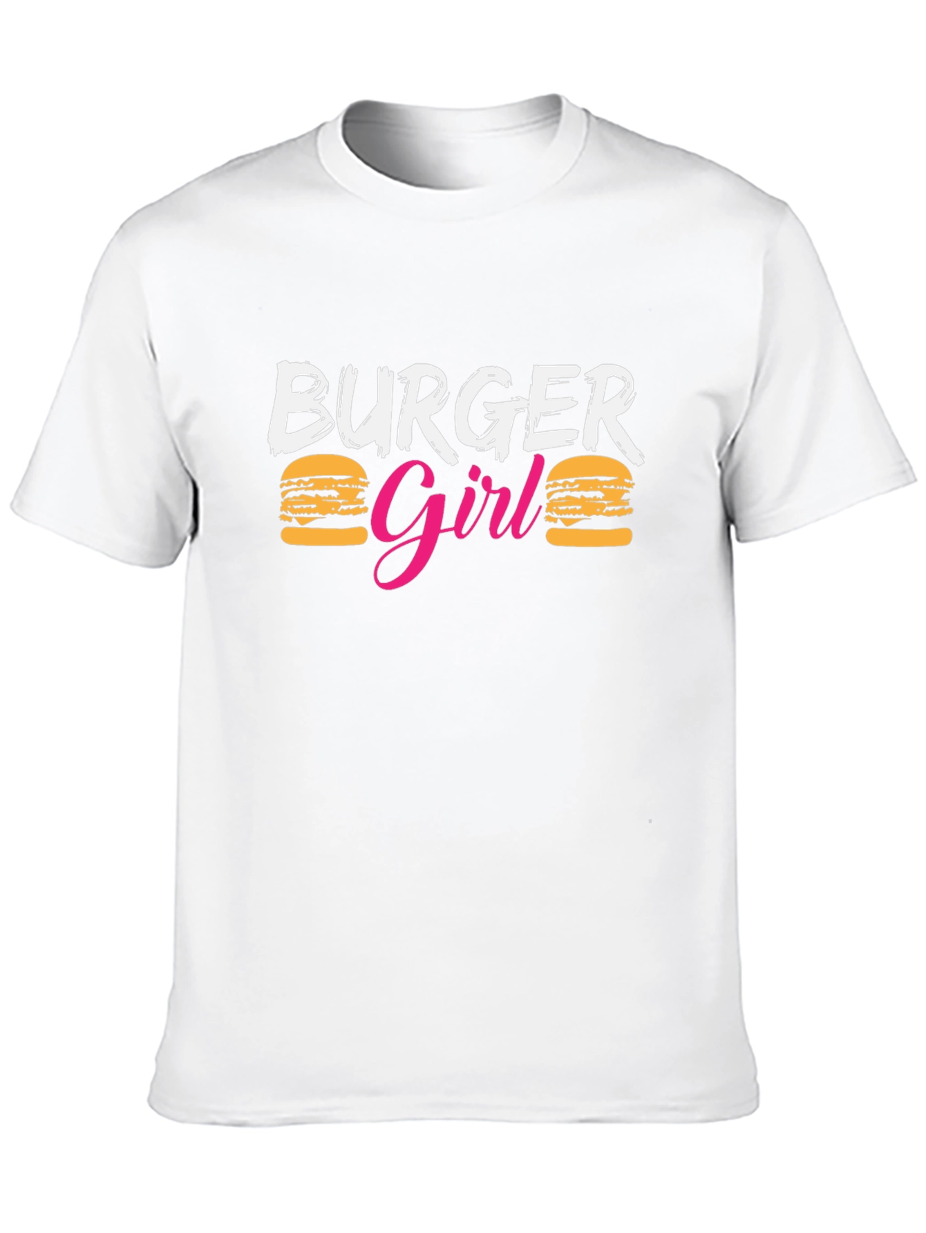 Burger Girl Graphic Print Crew Neck T-Shirt