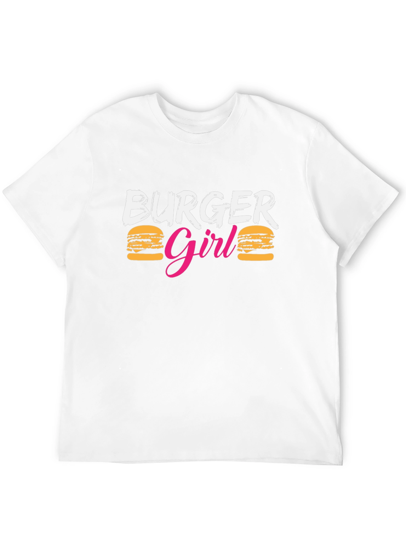 Burger Girl Graphic Print Crew Neck T-Shirt