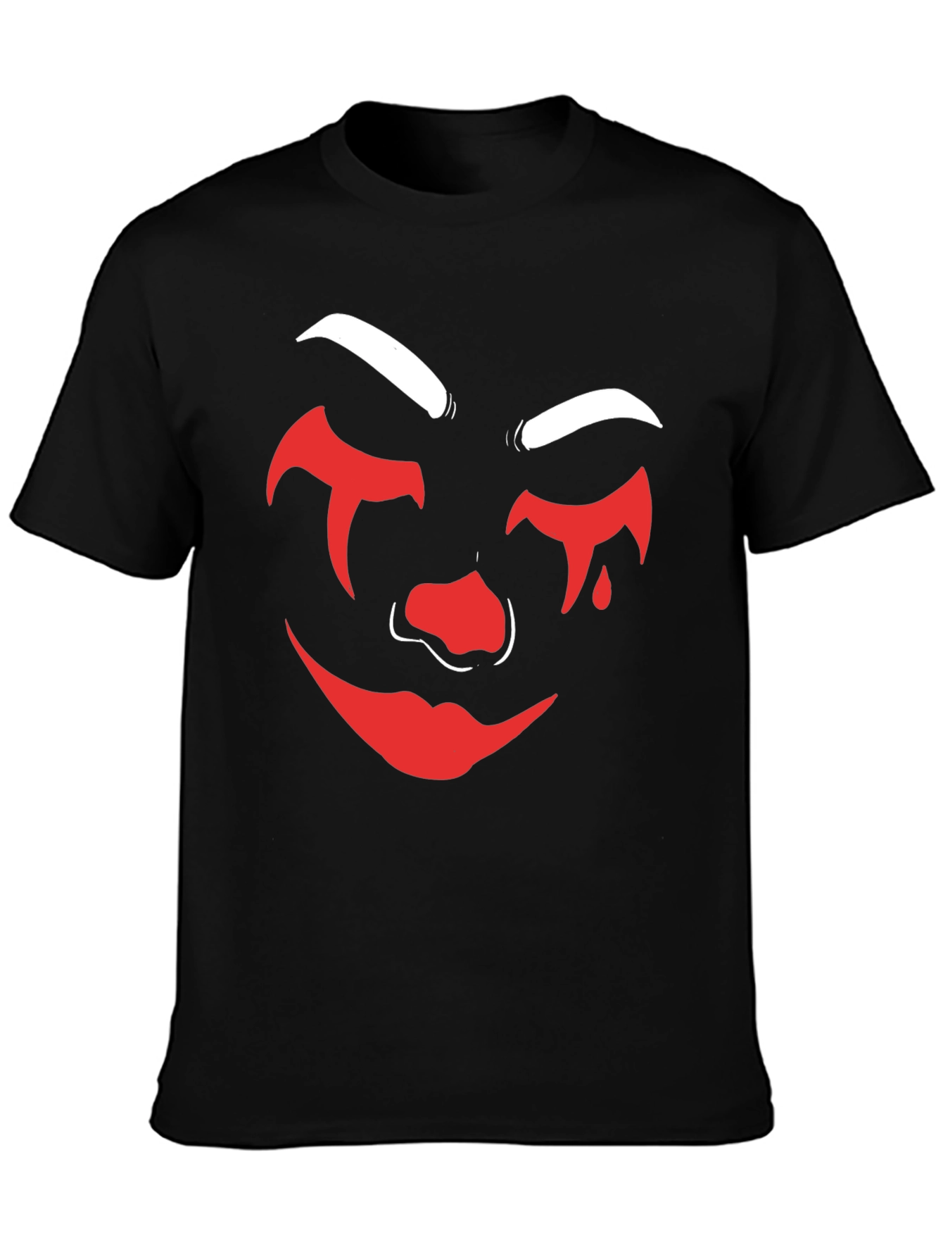 Creepy Clown Face Graphic Tee - Black