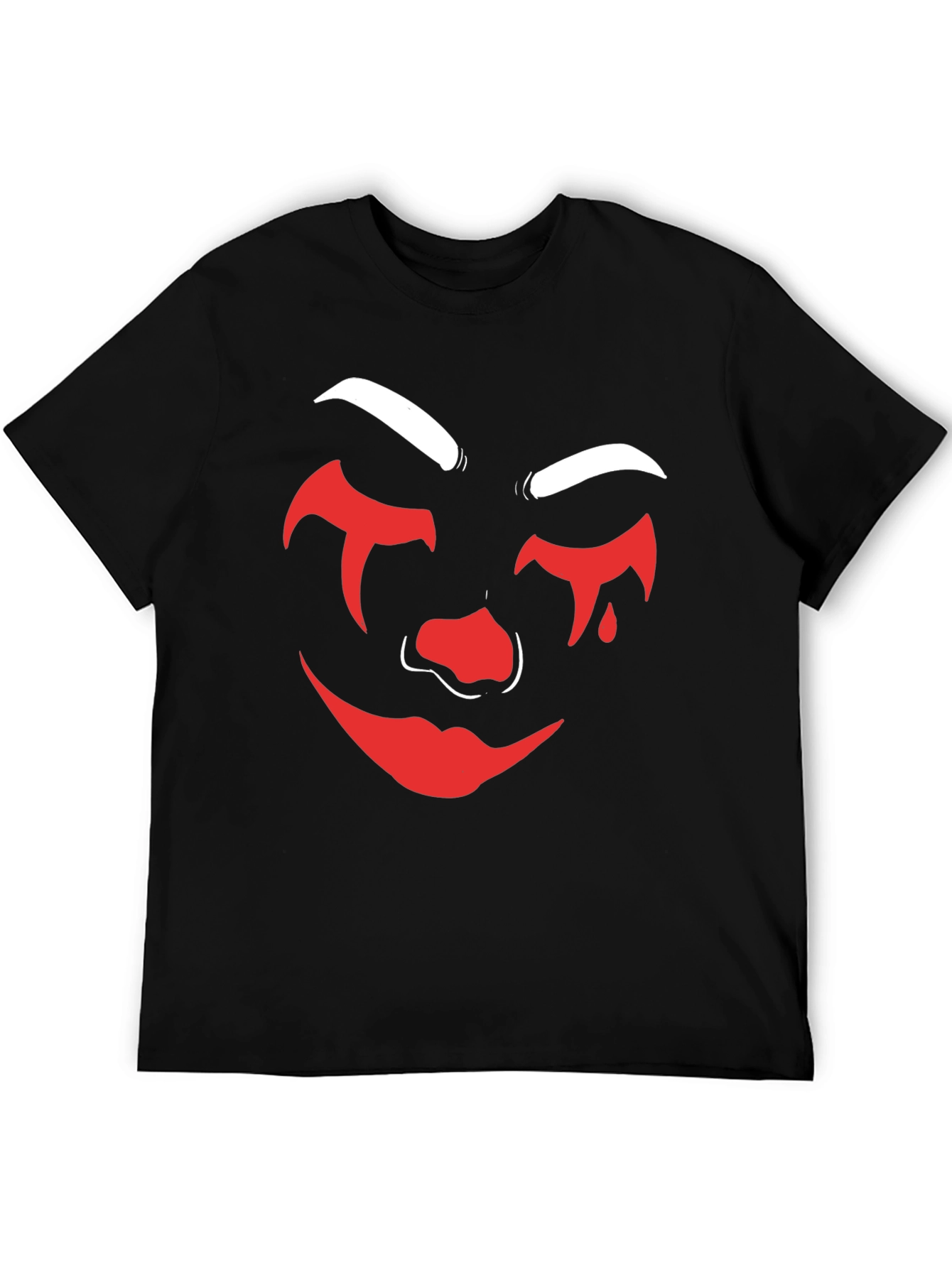 Creepy Clown Face Graphic Tee - Black