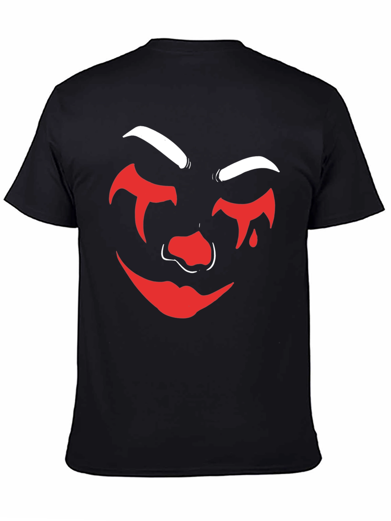 Creepy Clown Face Graphic Tee - Black