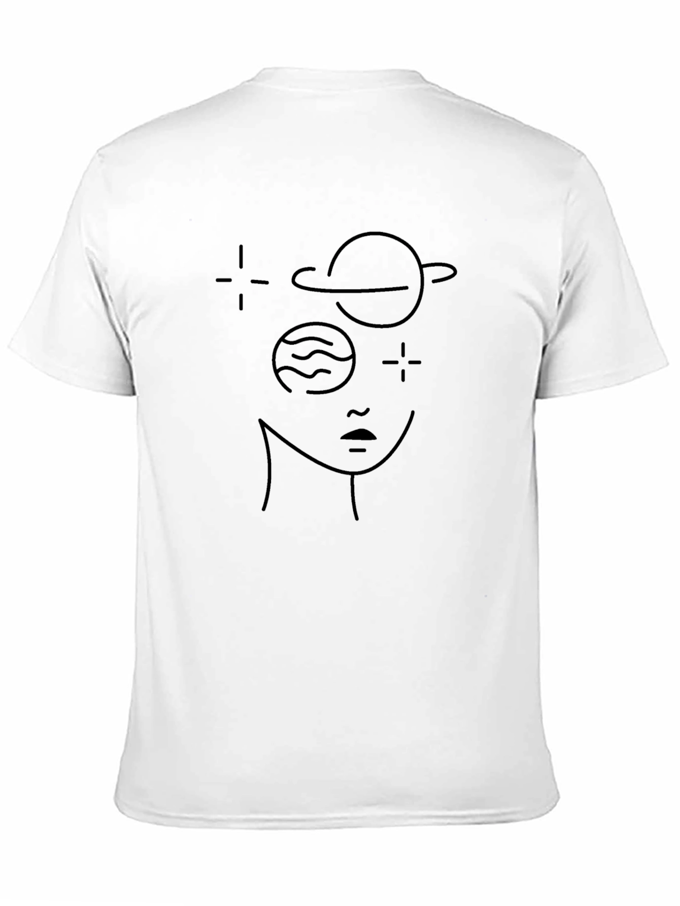 Minimalist Space Face Black Graphic Tee