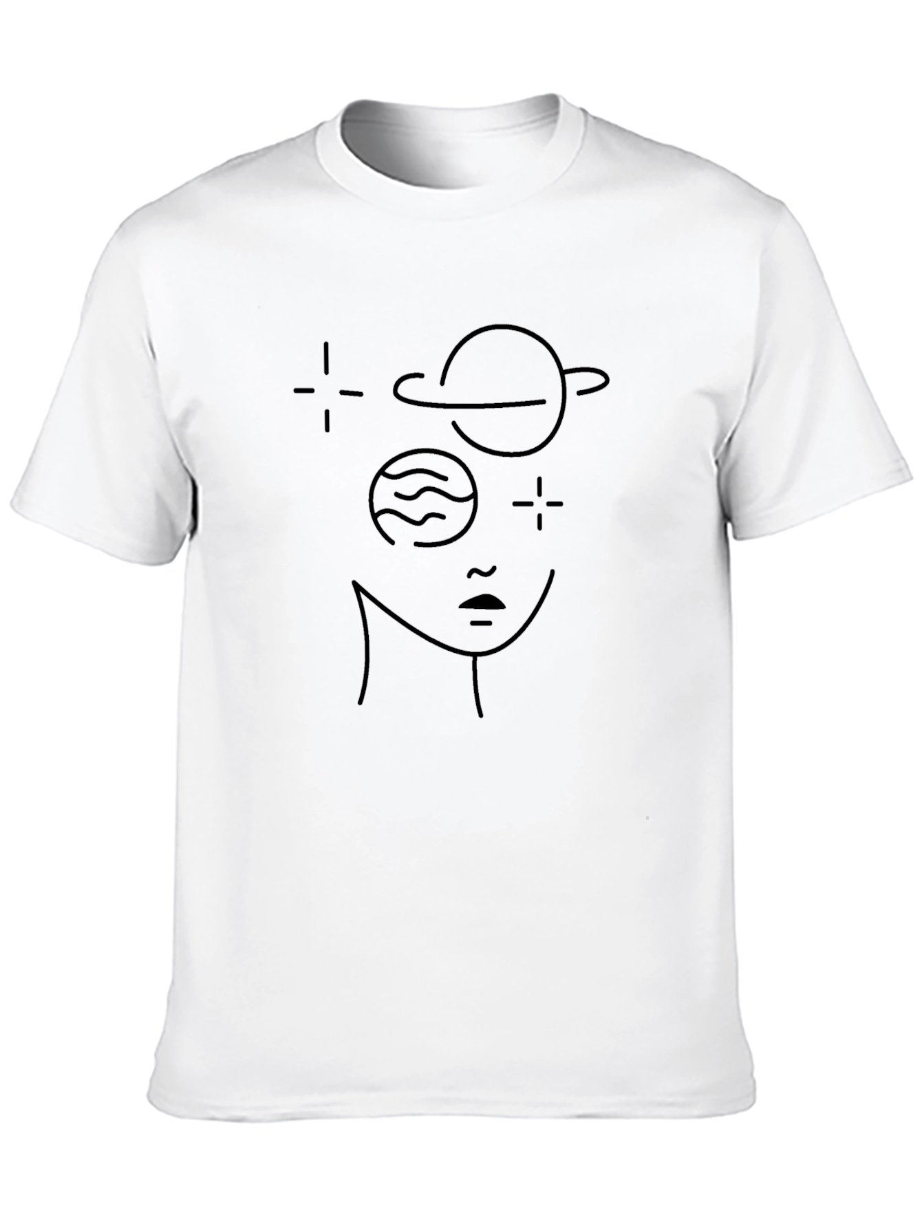 Minimalist Space Face Black Graphic Tee