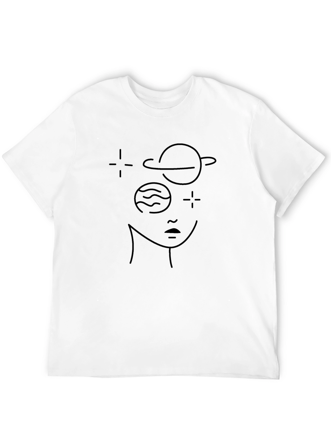 Minimalist Space Face Black Graphic Tee