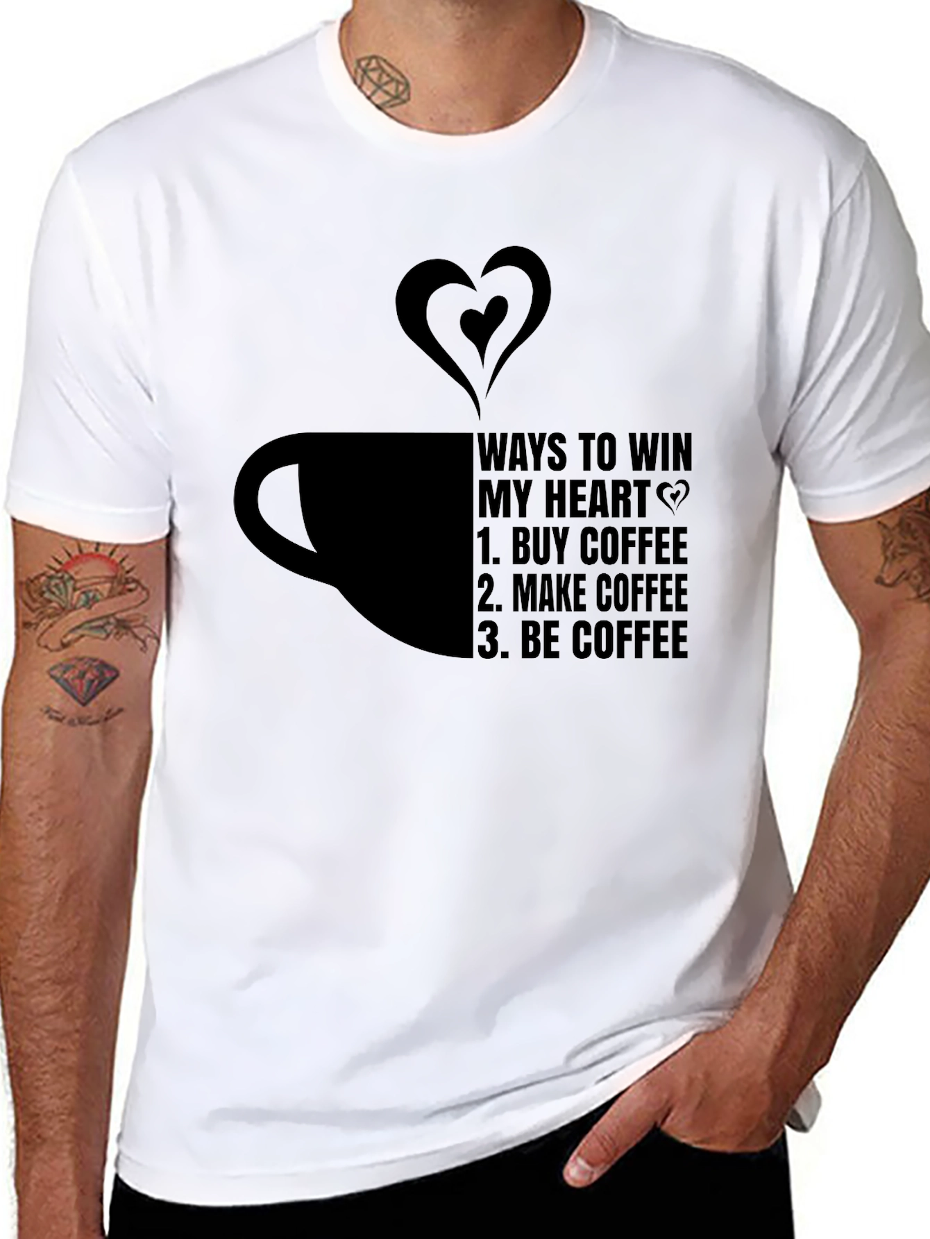 Coffee Lovers T-Shirt: Win My Heart with Coffee