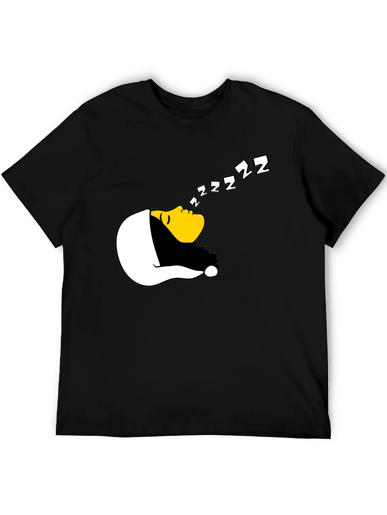 Funny Sleeping Graphic T-Shirt - Black