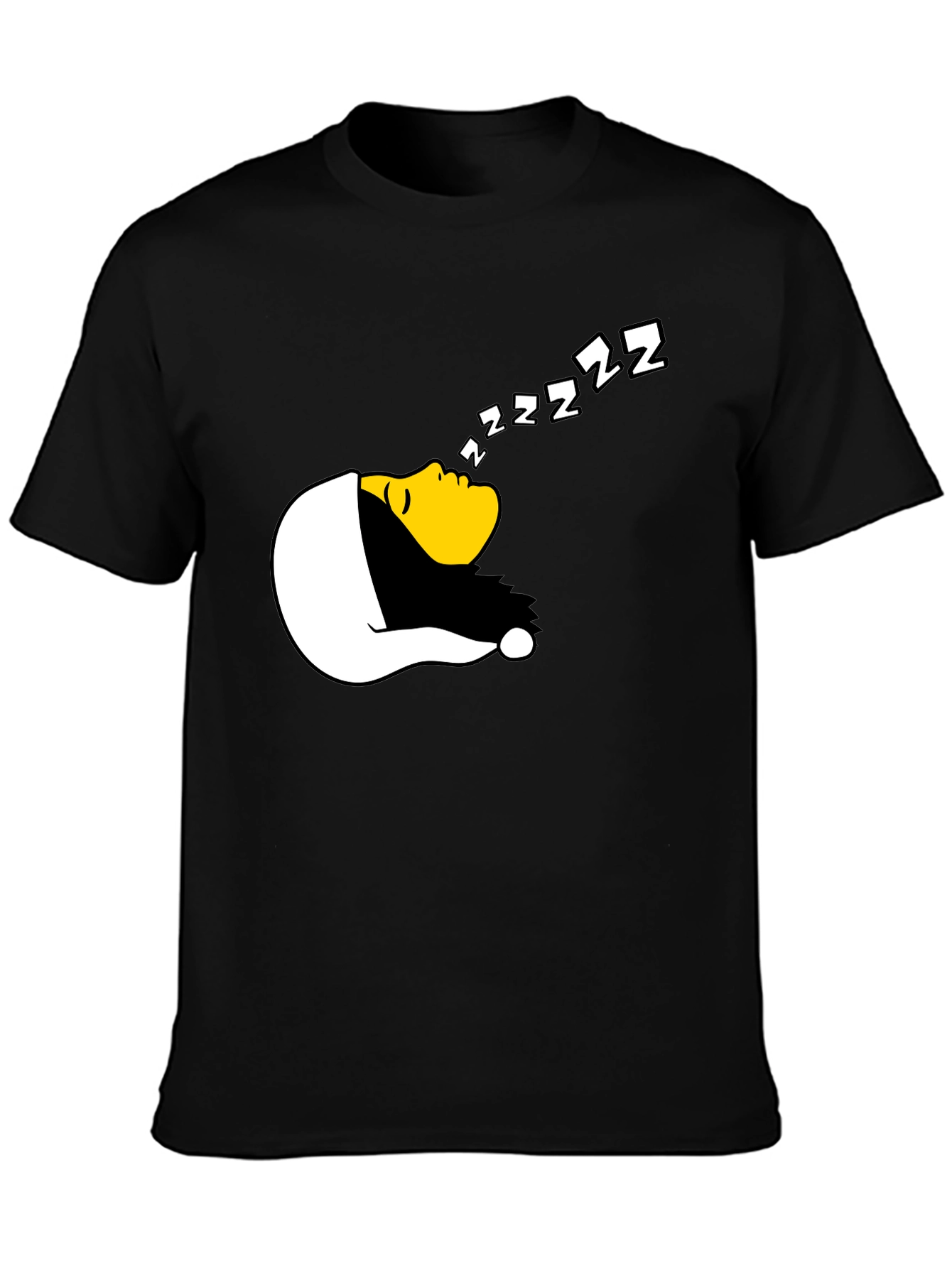 Funny Sleeping Graphic T-Shirt - Black