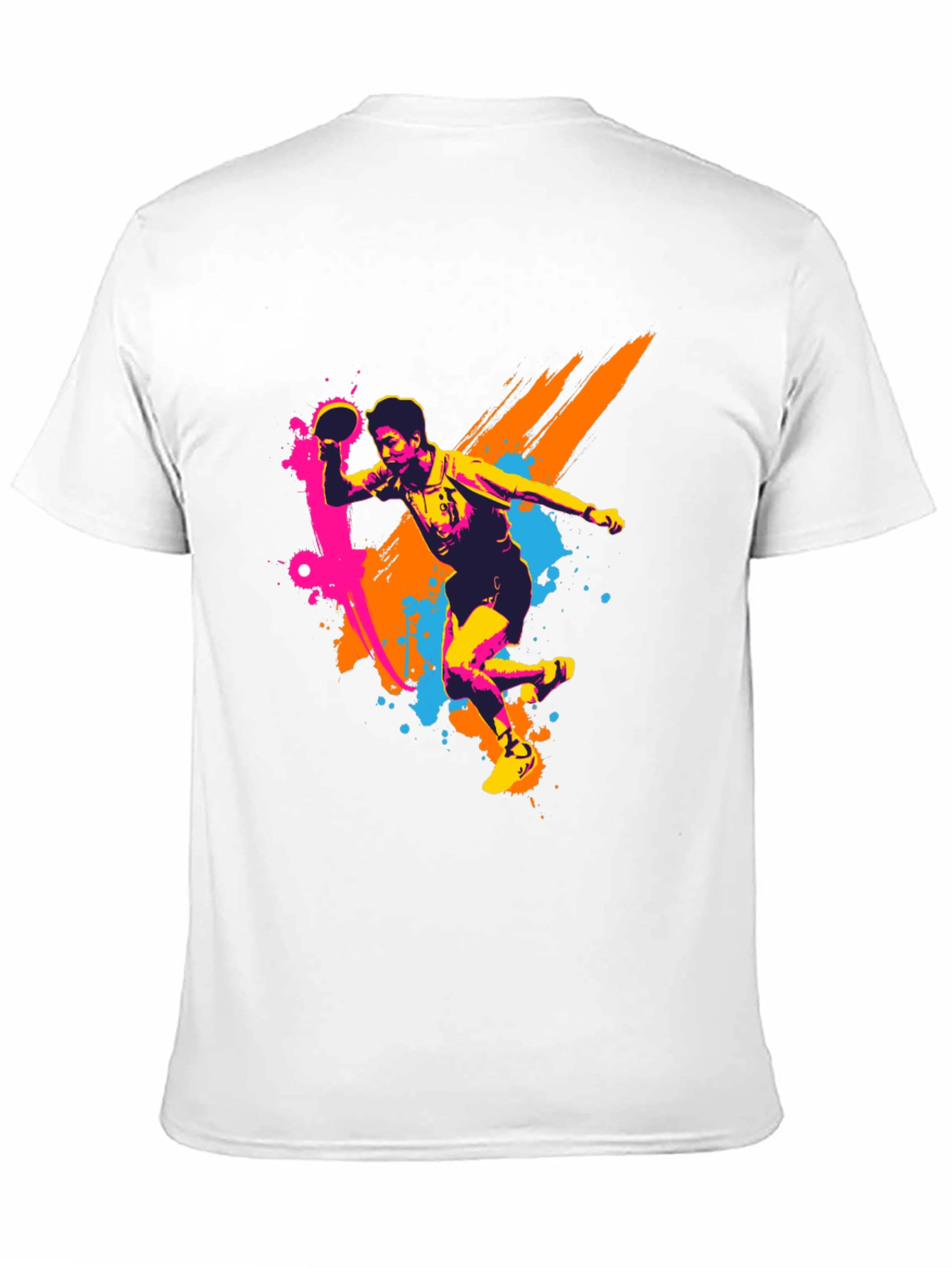 Ping Pong Player Graphic Black T-Shirt