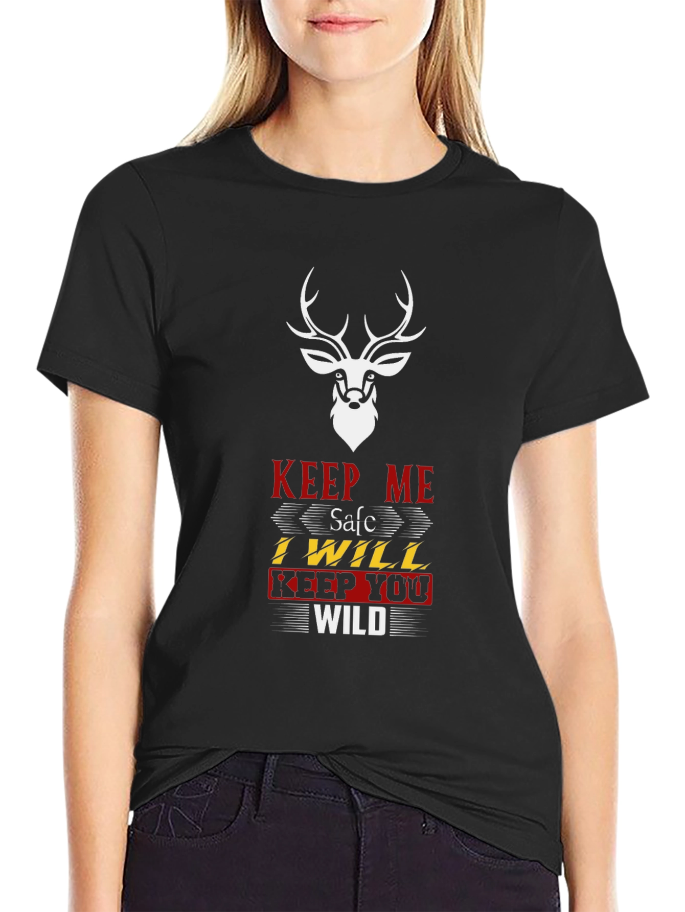 Keep Me Safe T-Shirt: Deer Graphic Tee
