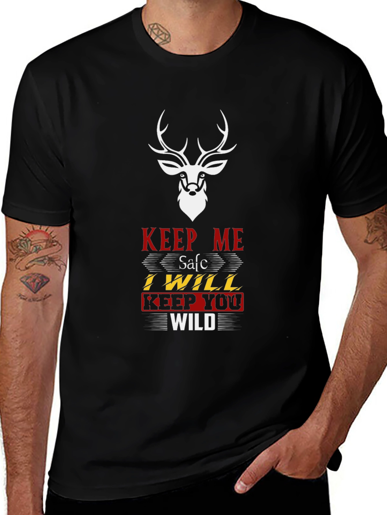 Keep Me Safe T-Shirt: Deer Graphic Tee