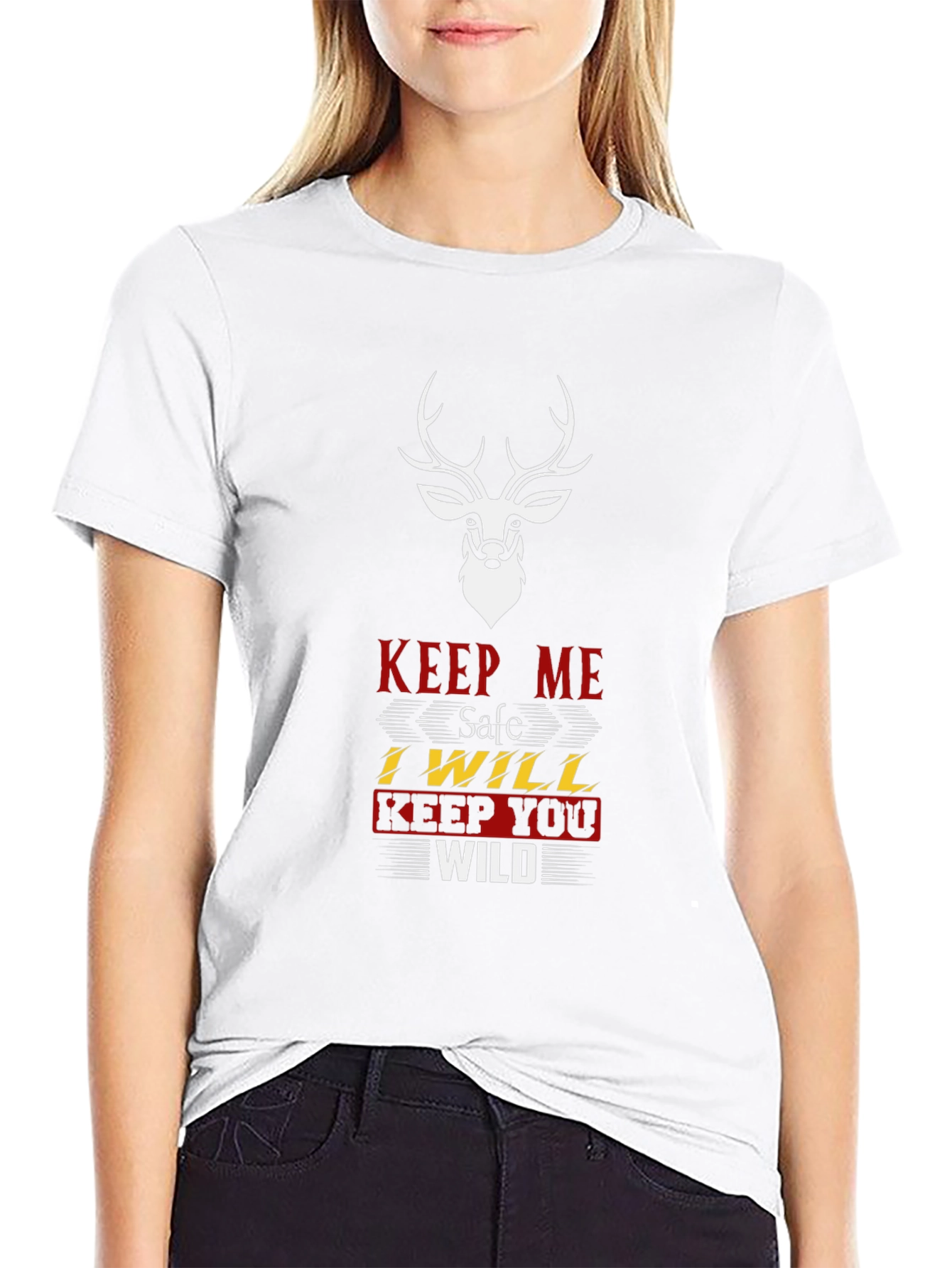 Keep Me Safe T-Shirt: Deer Graphic Tee