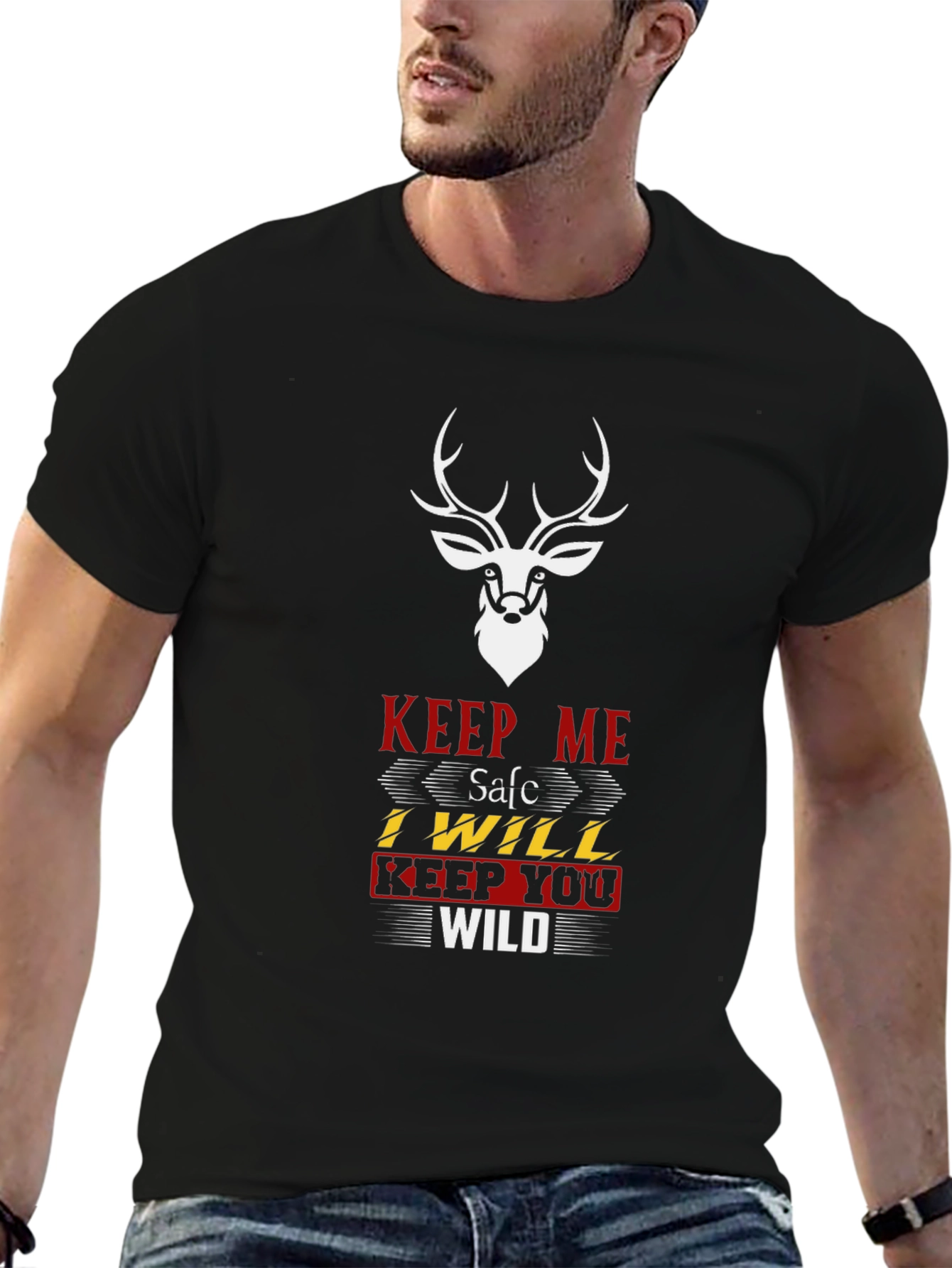 Keep Me Safe T-Shirt: Deer Graphic Tee